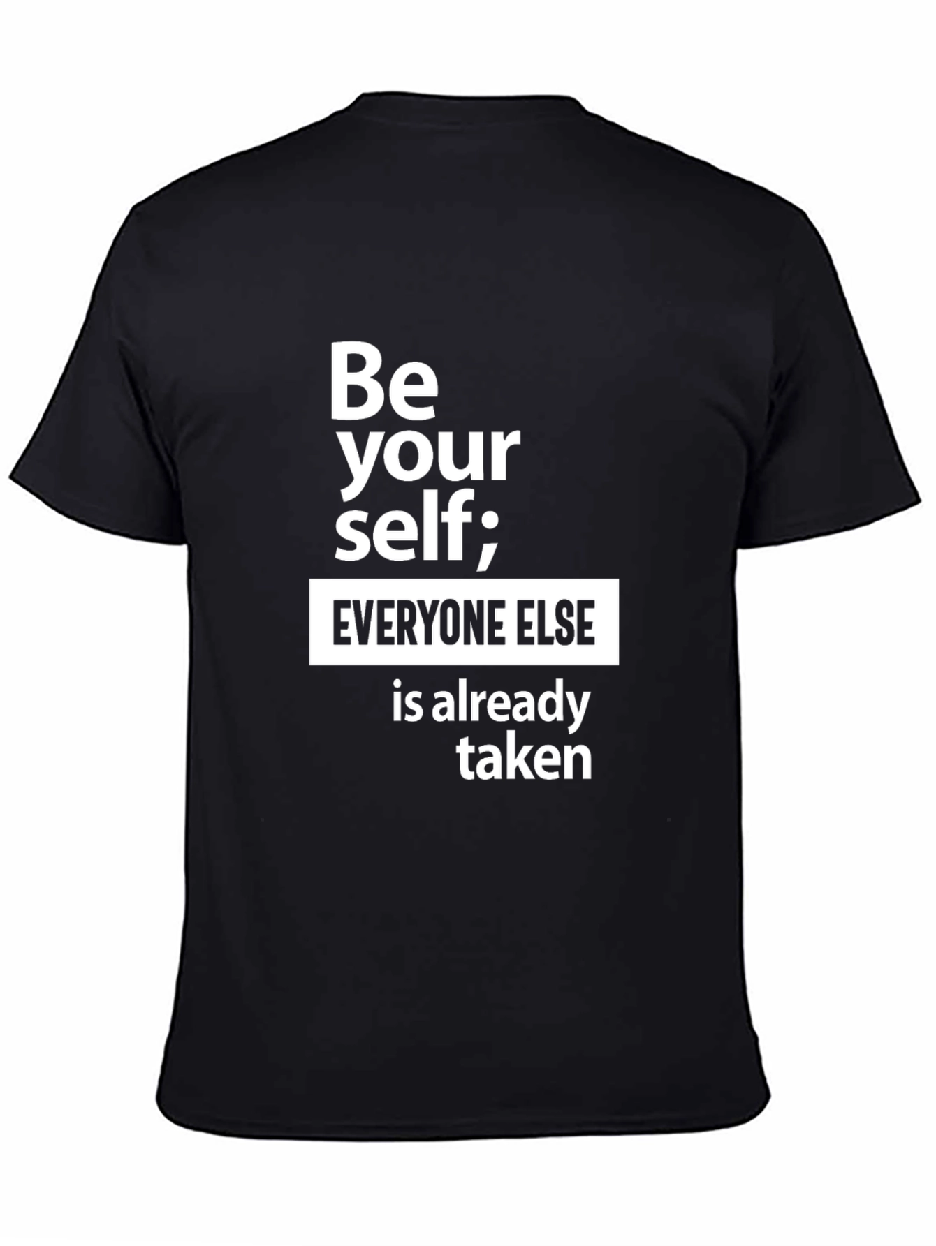 Black Be Yourself Graphic Tee - Inspirational Black T-Shirt view 4