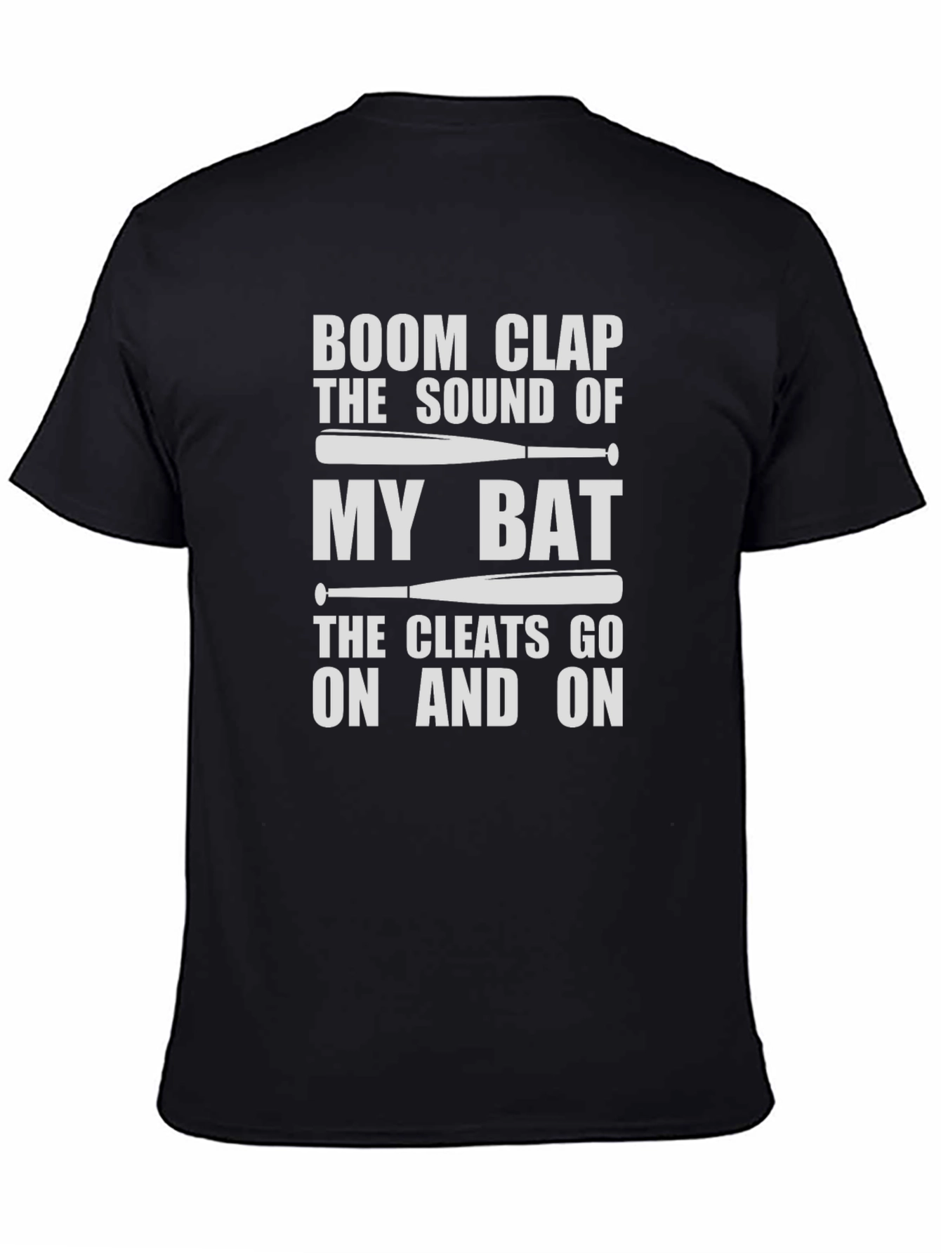 Black Boom Clap My Bat Baseball T-Shirt view 4