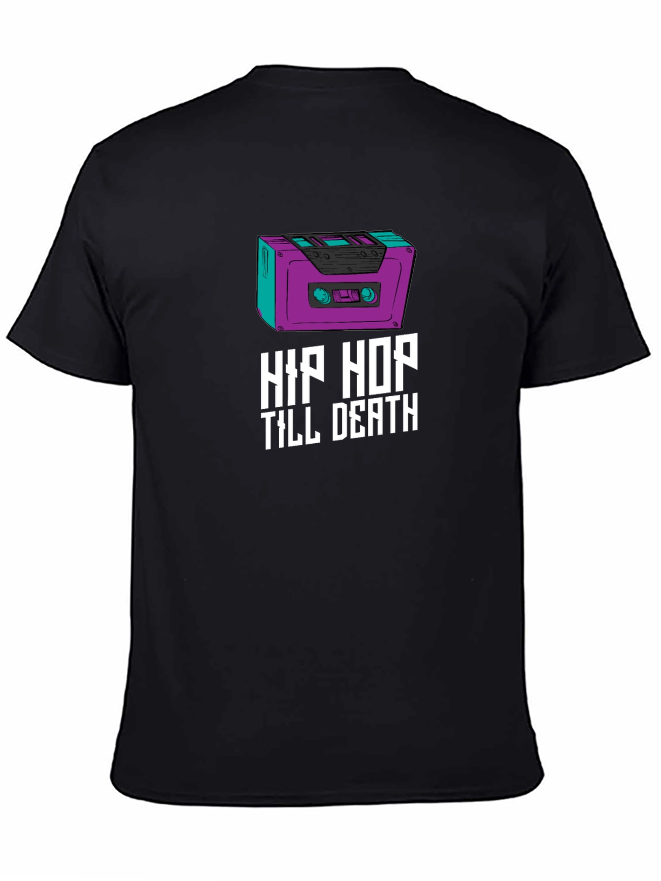 Black Hip Hop Till Death Graphic Tee view 4