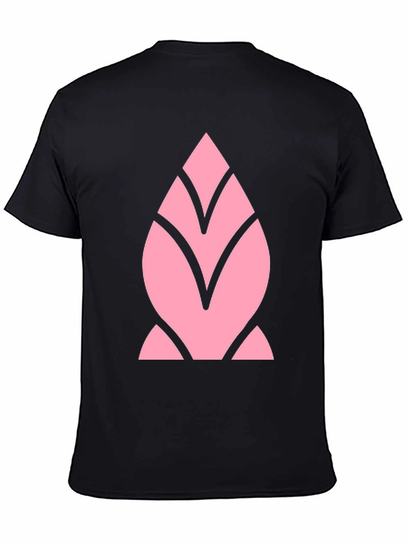 Black Pink Geometric Black T-Shirt view 4