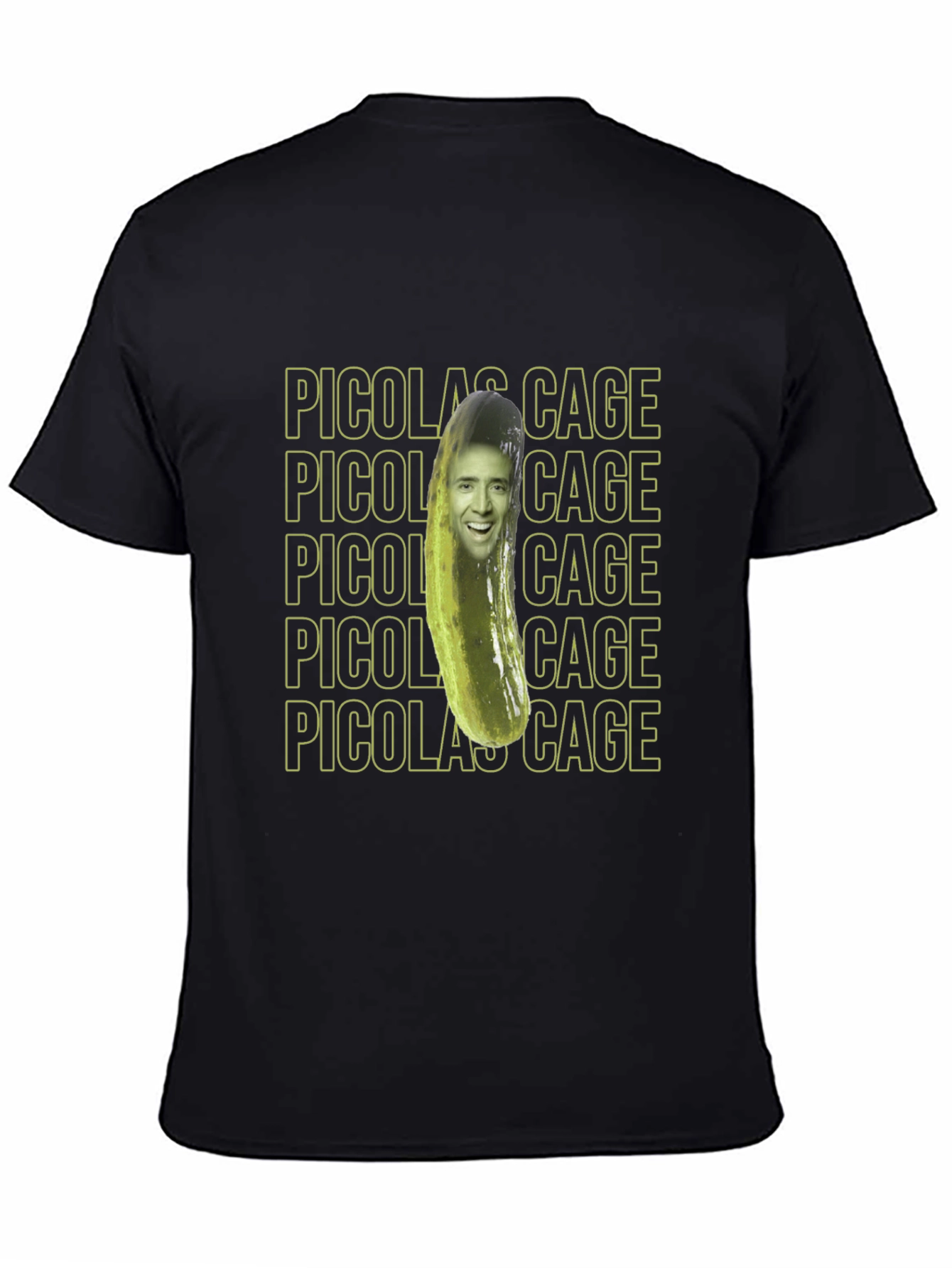 Black Pickle Nicolas Cage Graphic T-Shirt view 4