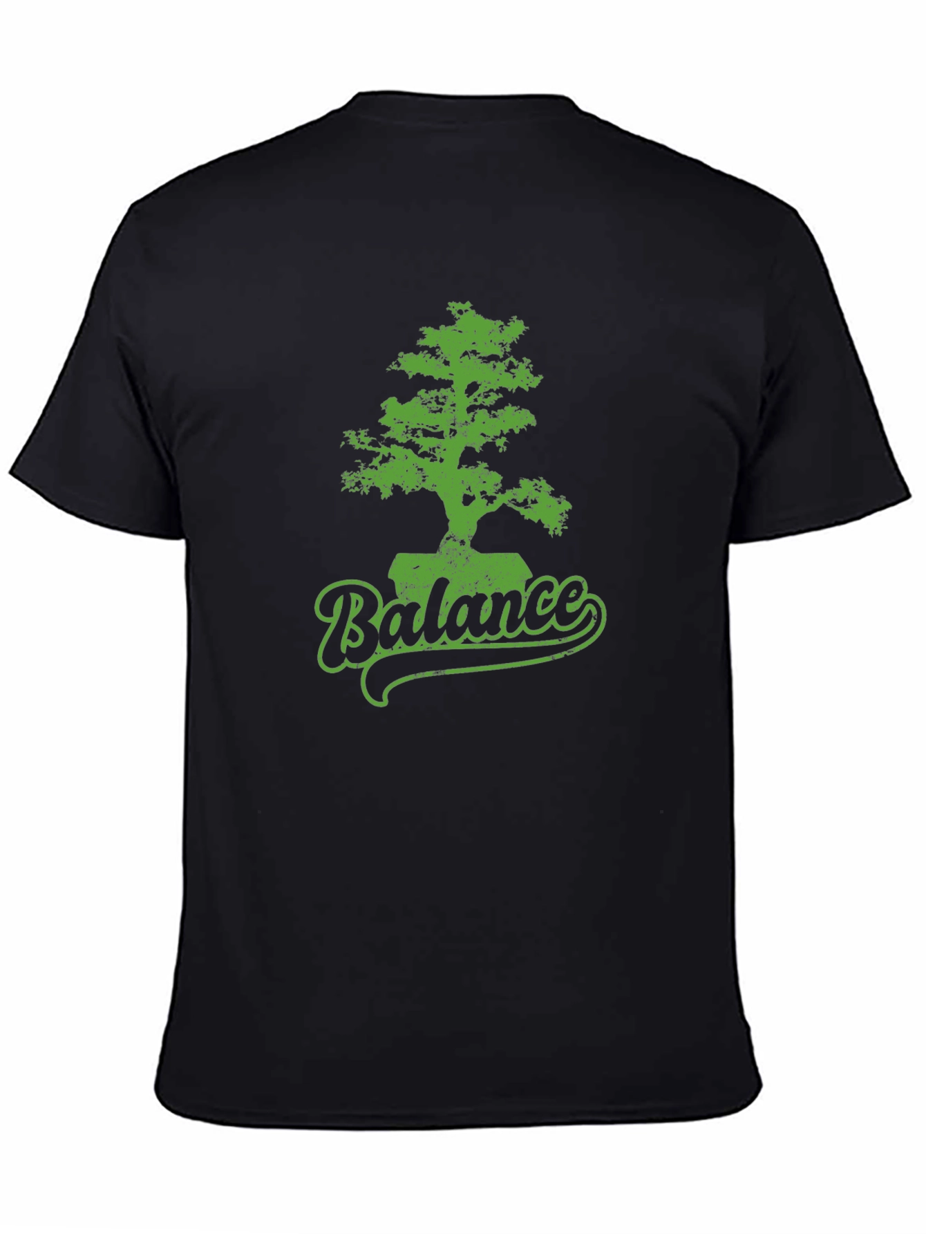 Black Balance Bonsai Tree Graphic Tee - Black view 4