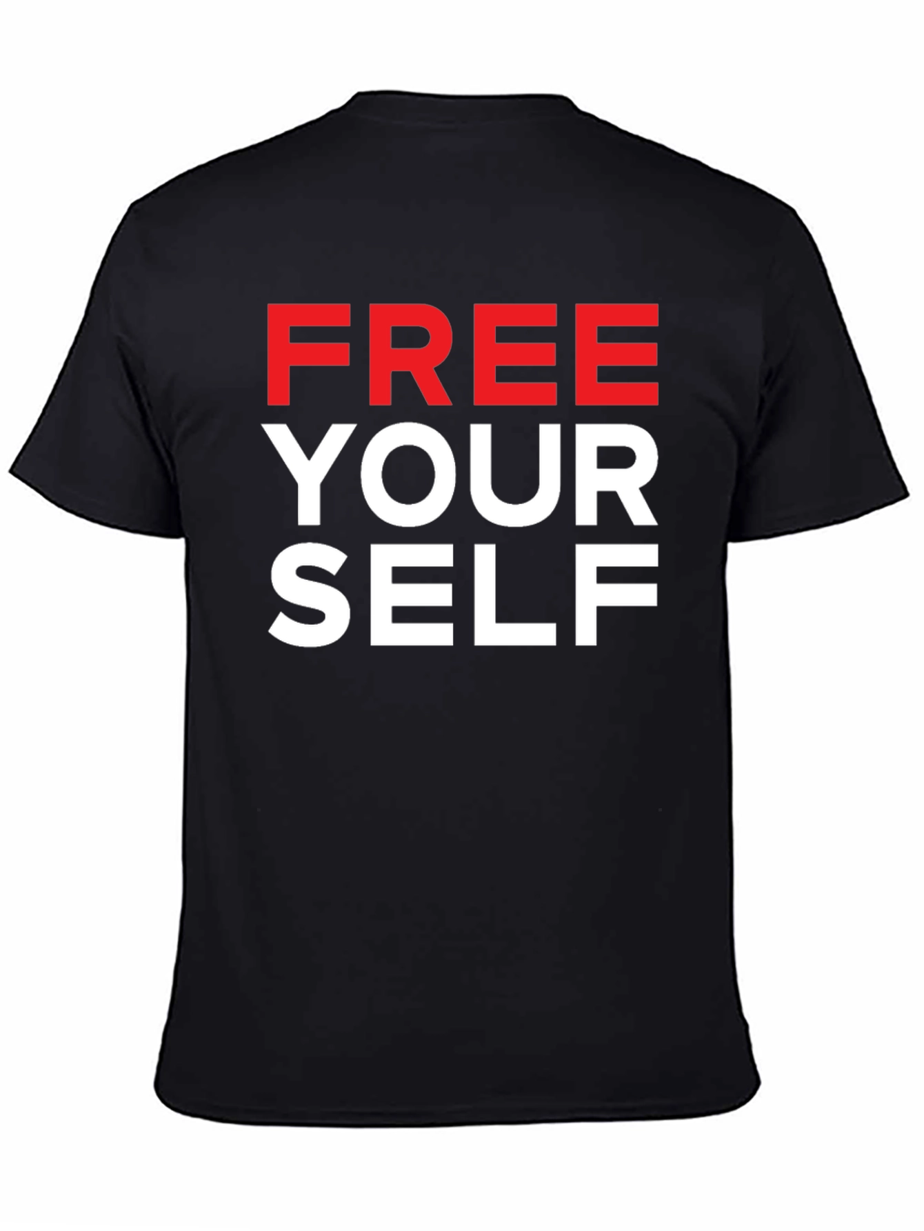 Black Free Yourself Graphic T-Shirt - Bold Statement Tee view 4