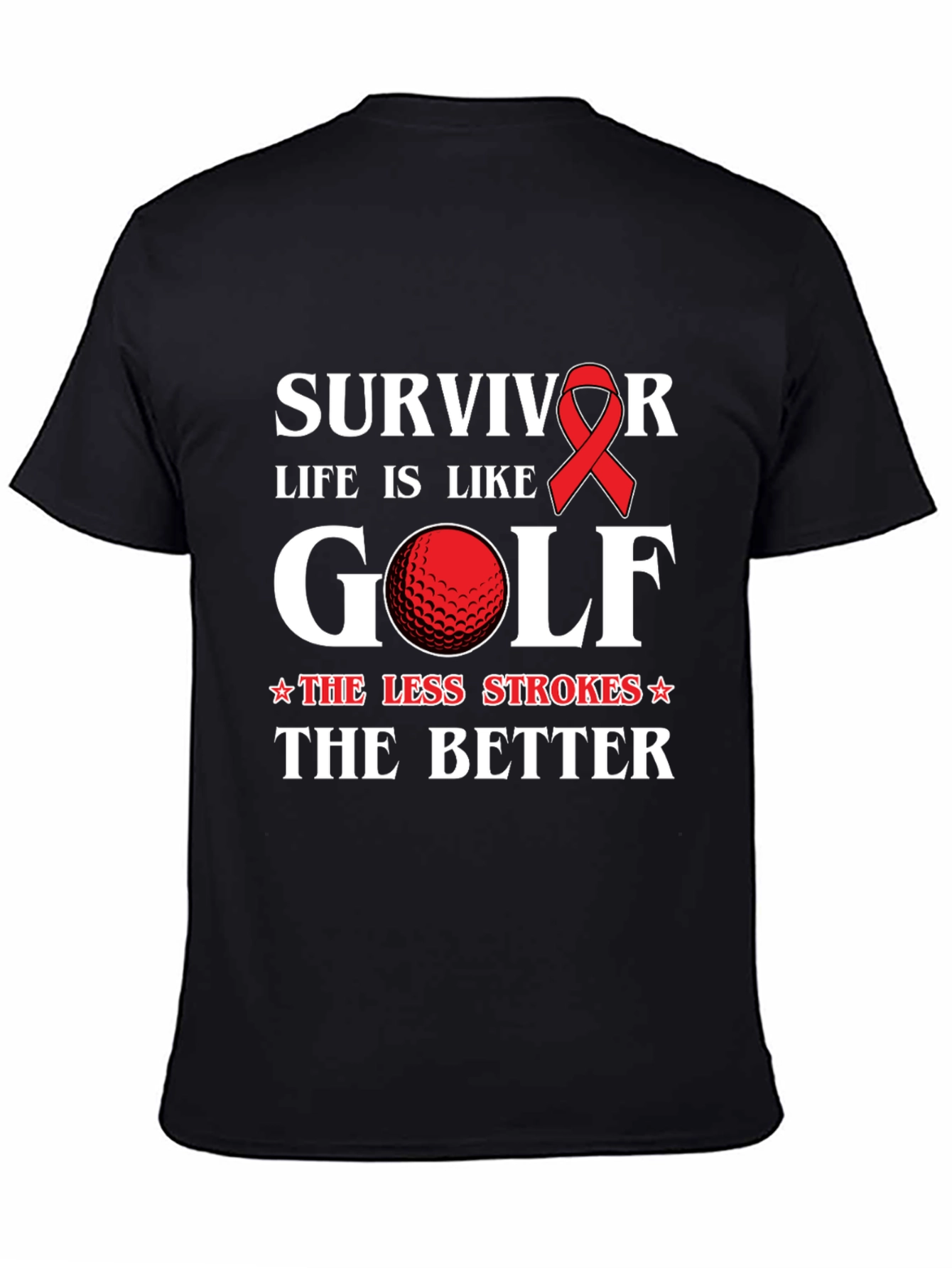 Black Survivor Golf T-Shirt - Life is Like Golf view 4