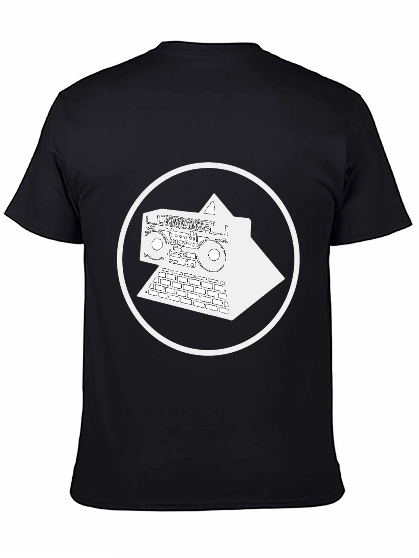 Black Retro Boombox Pyramid Graphic Tee - Black view 4