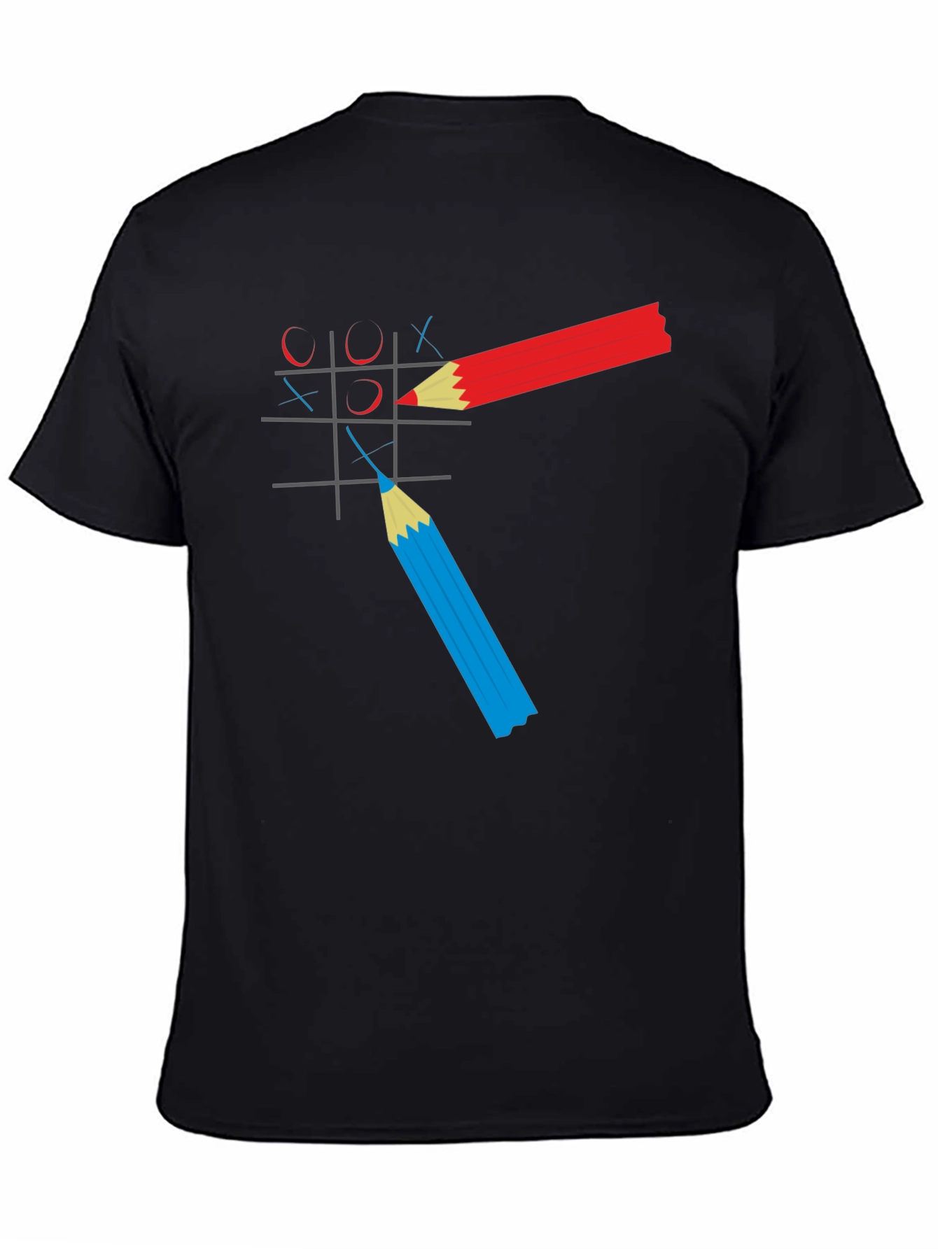 Black Tic-Tac-Toe Graphic Tee - Pencil Game T-Shirt view 4