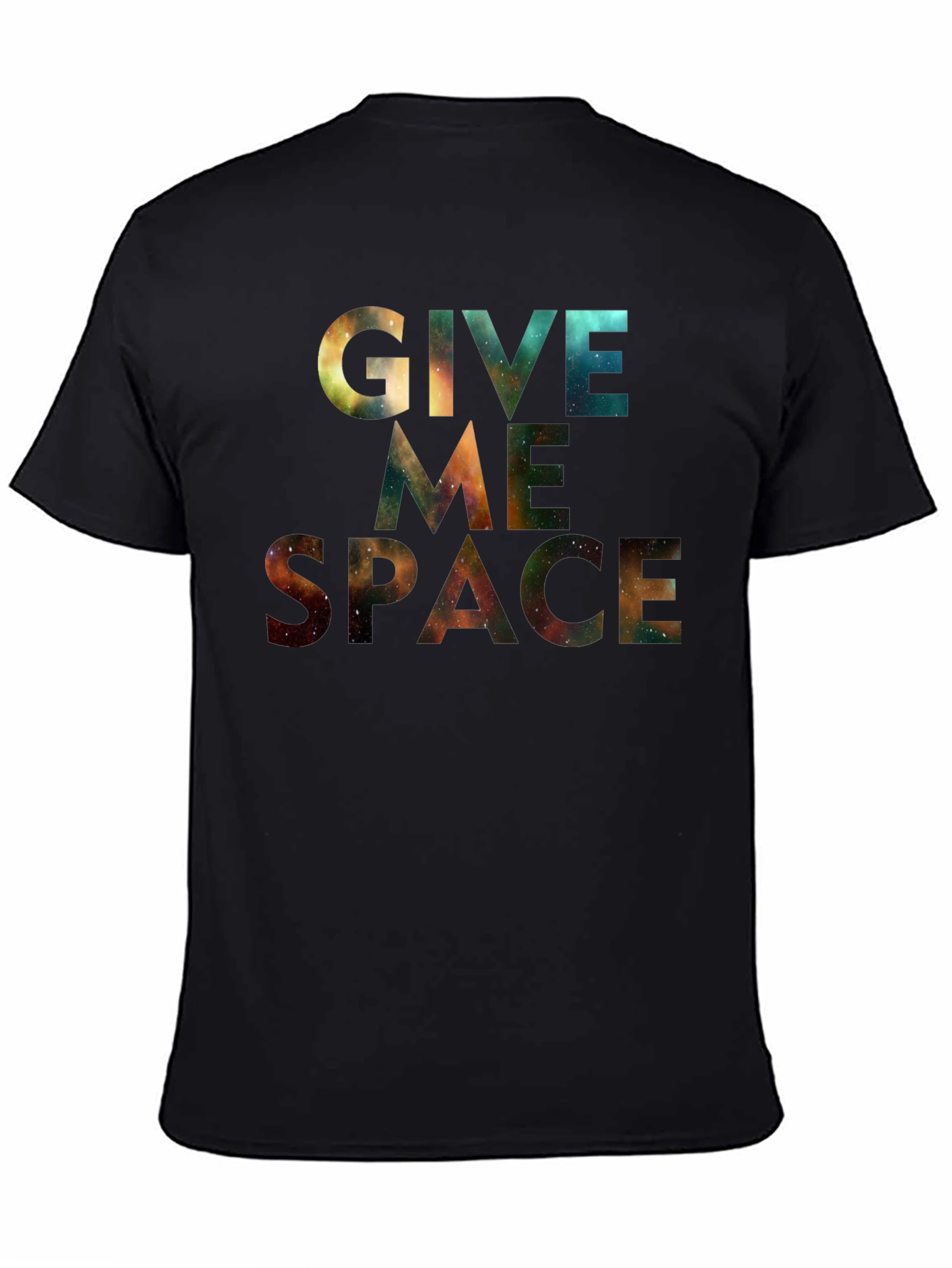 Black Give Me Space T-Shirt - Galaxy Print Tee view 4