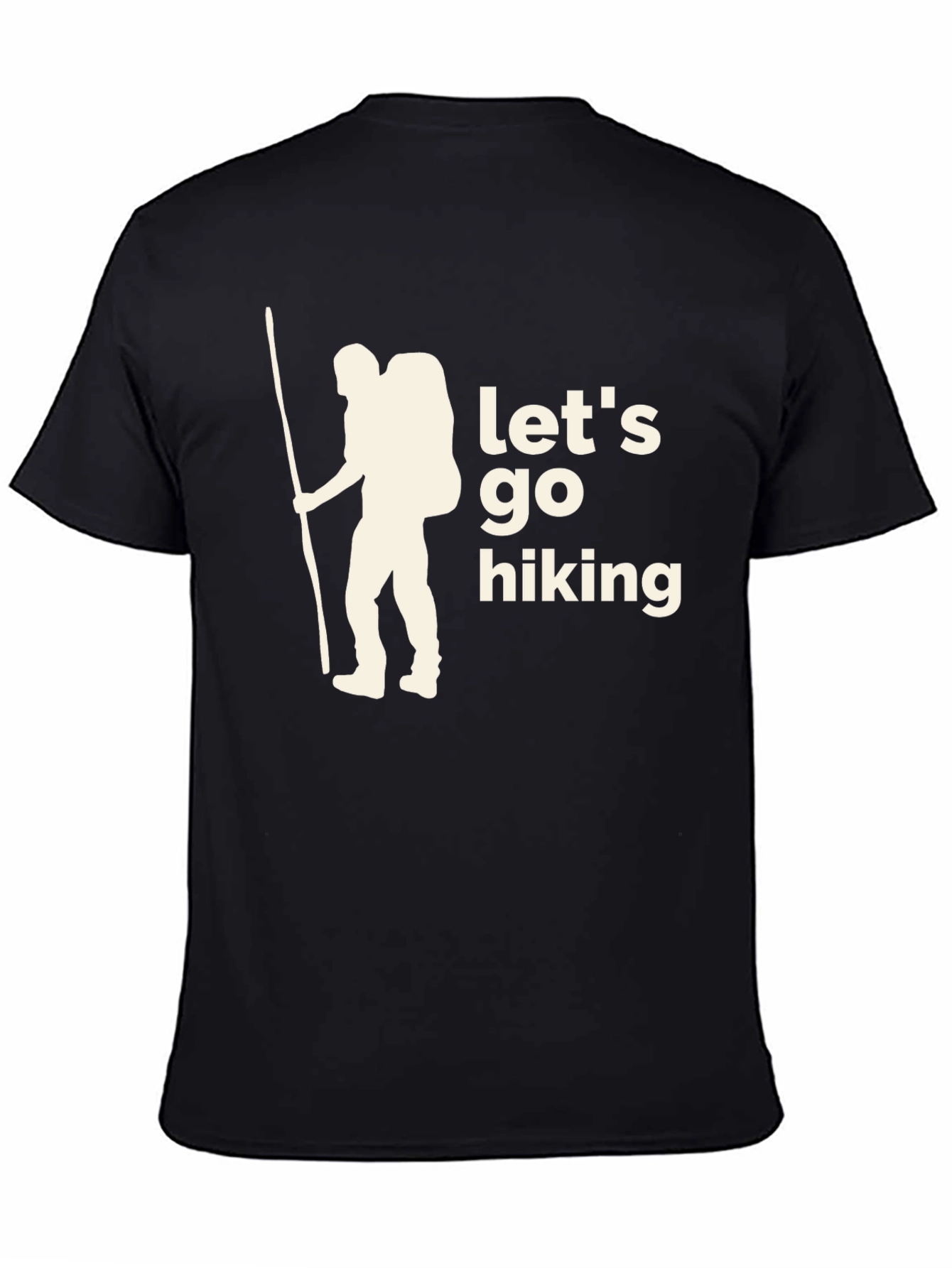 Black Let's Go Hiking Graphic T-Shirt view 4