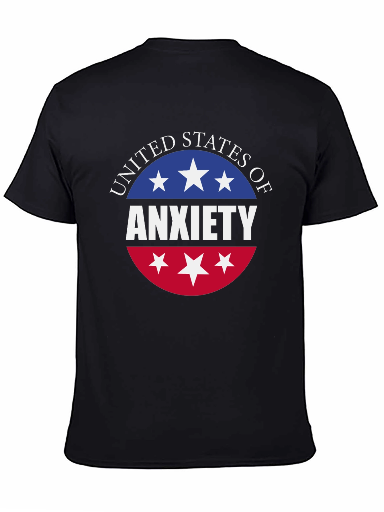 Black United States of Anxiety T-Shirt - Black view 4