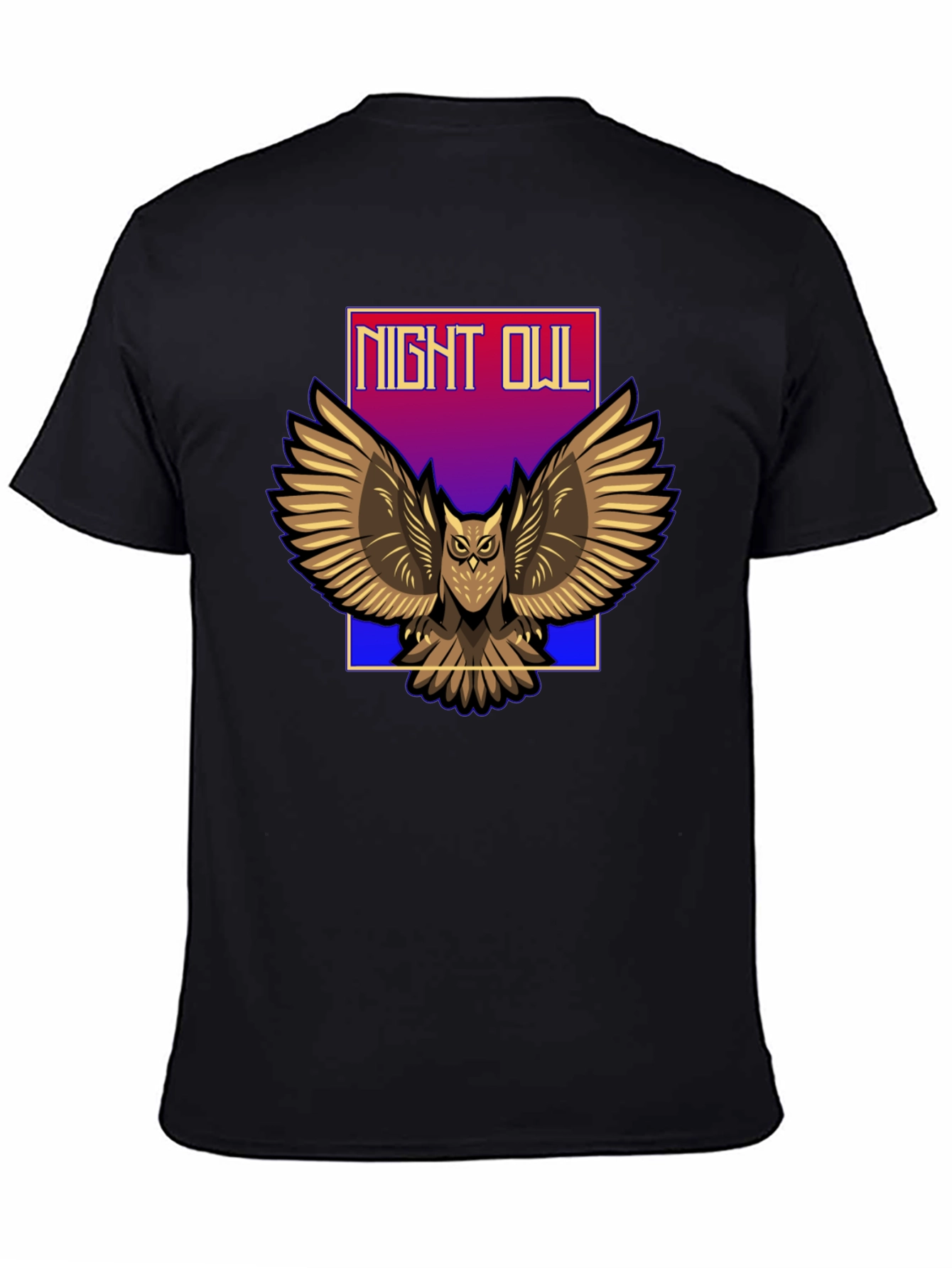 Black Night Owl Graphic T-Shirt view 4