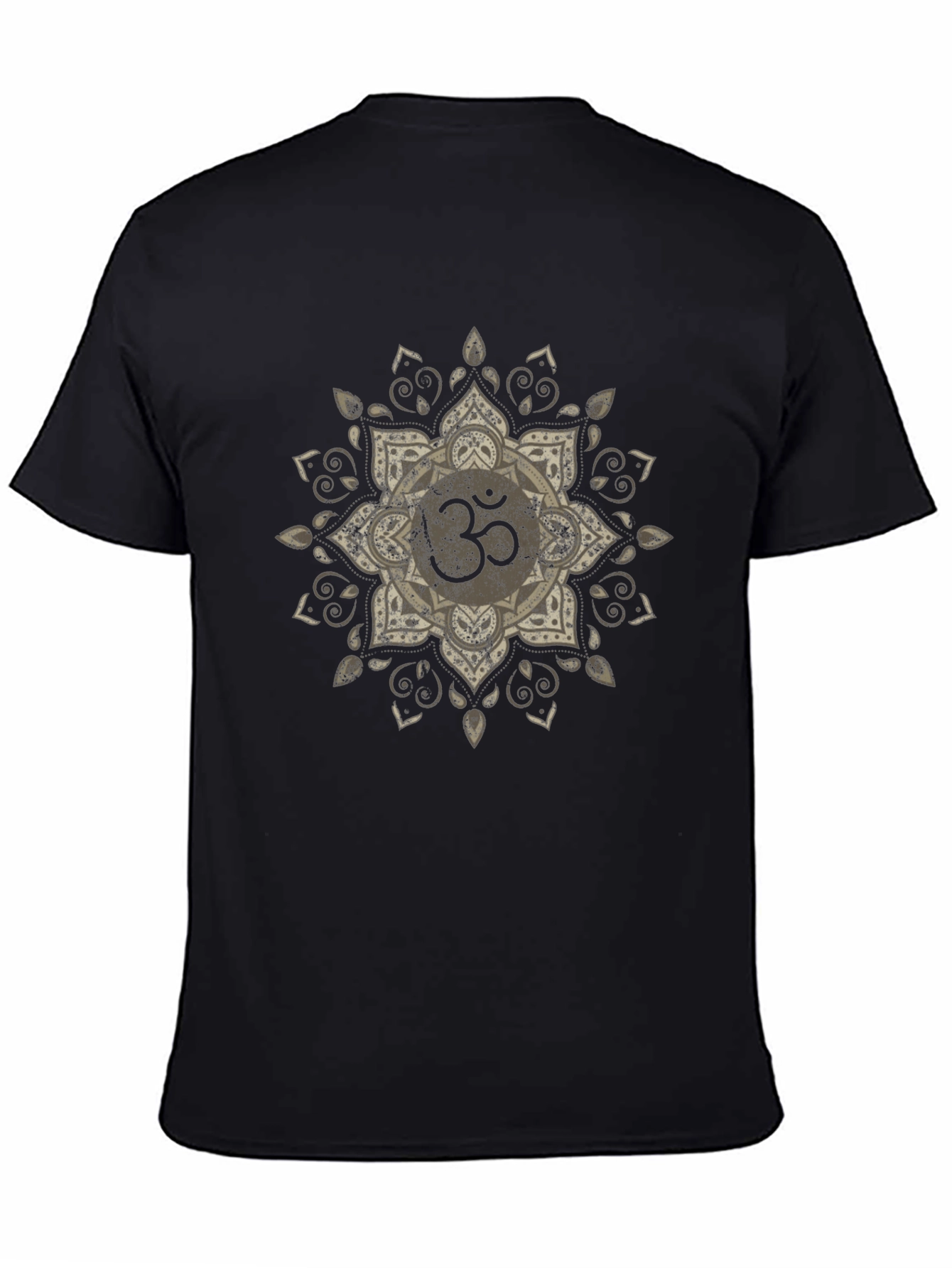 Black Om Mandala T-Shirt - Spiritual Design view 4