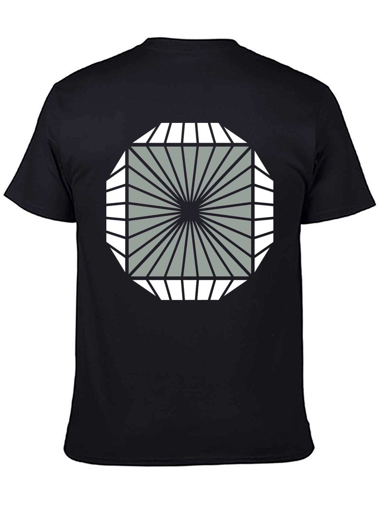 Black Geometric Graphic Tee - Stylish Modern Design view 4