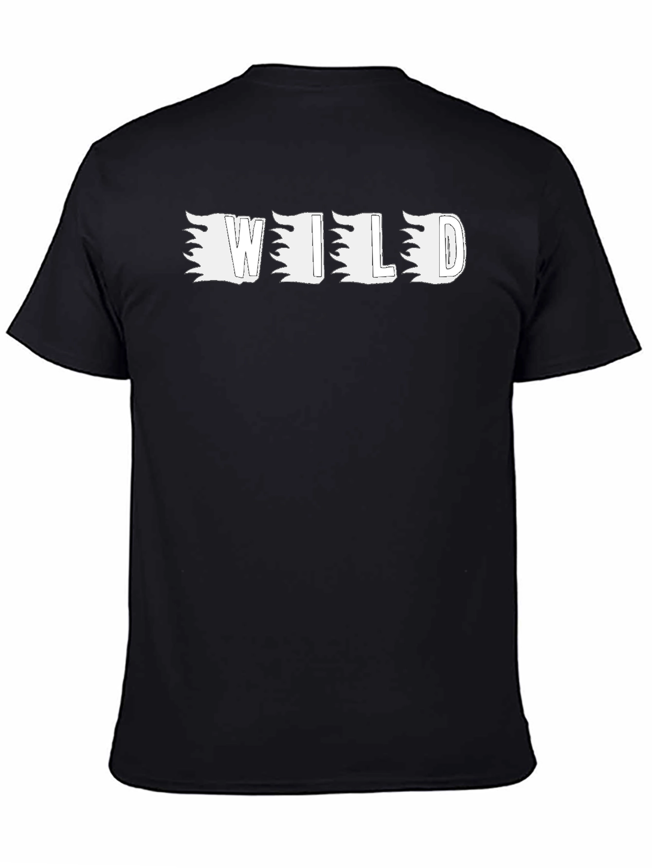 Black Wild Fire Graphic Tee - Men's Black Cotton T-Shirt view 4