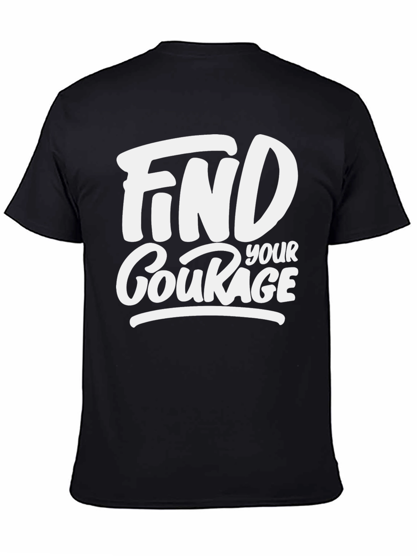 Black Find Your Courage Graphic Tee - Black Cotton T-Shirt view 4