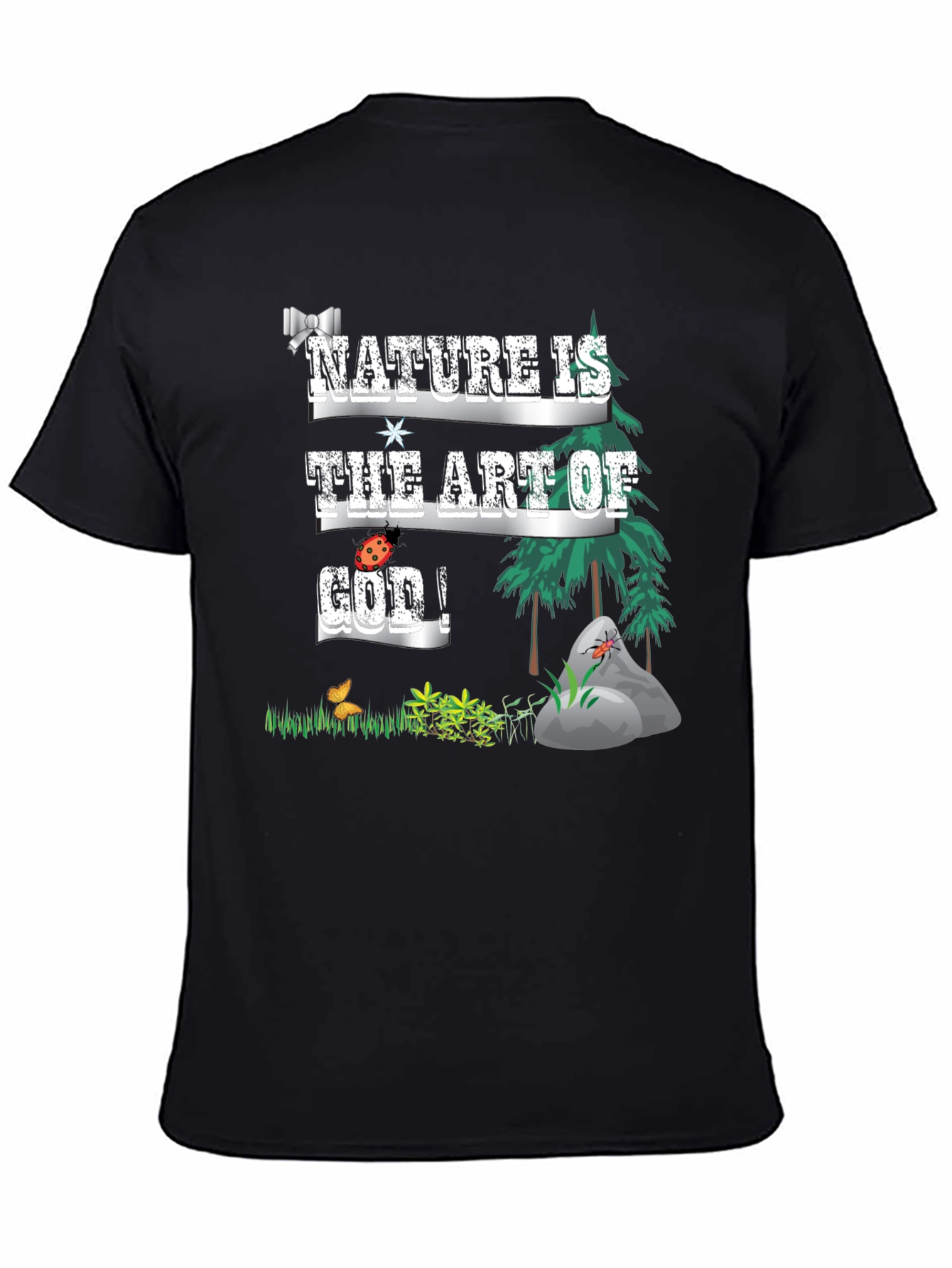Black Nature Is The Art Of God T-Shirt view 4