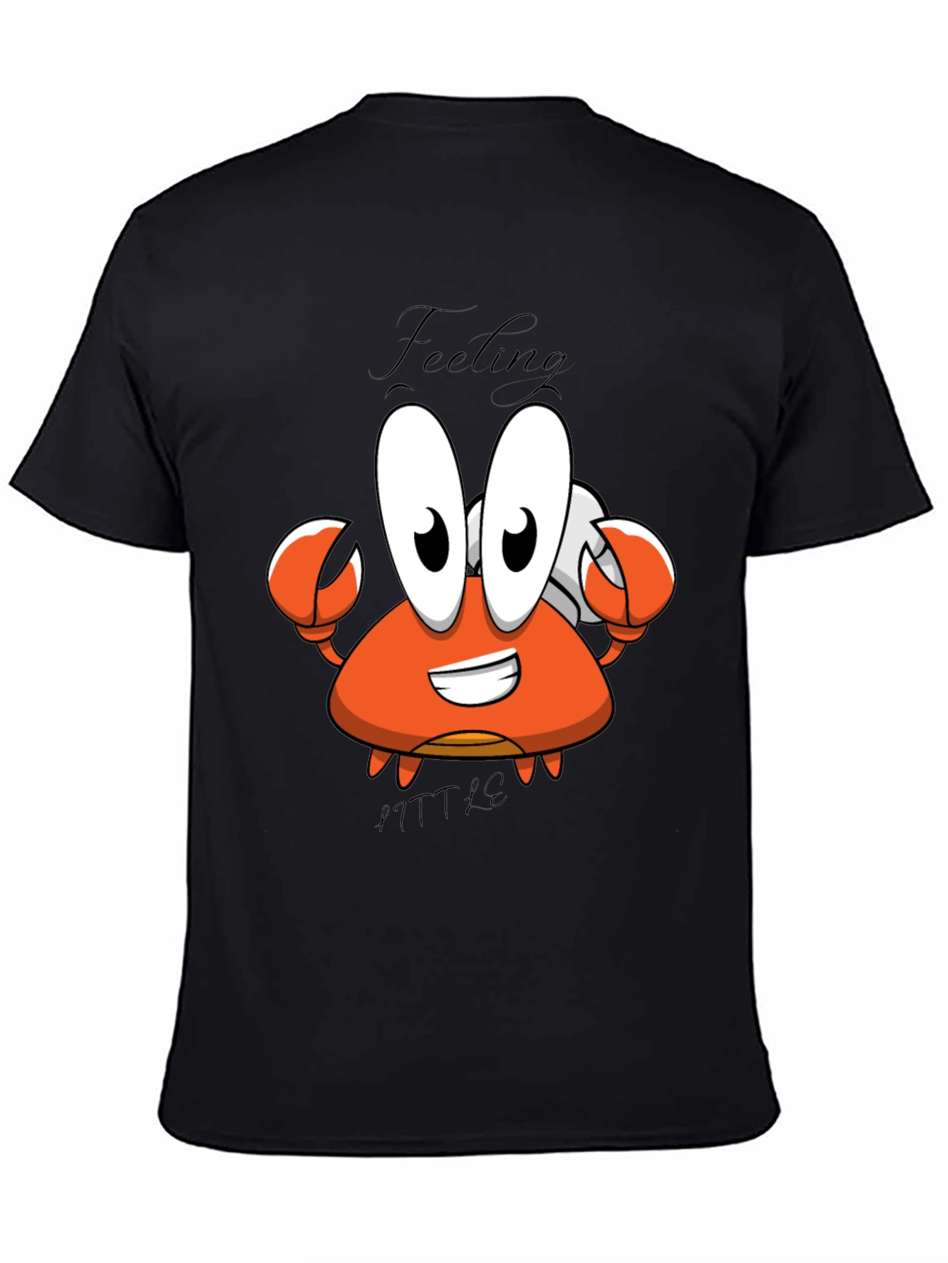 Black Feeling A Little Crabby T-Shirt - Cartoon Crab Tee view 4