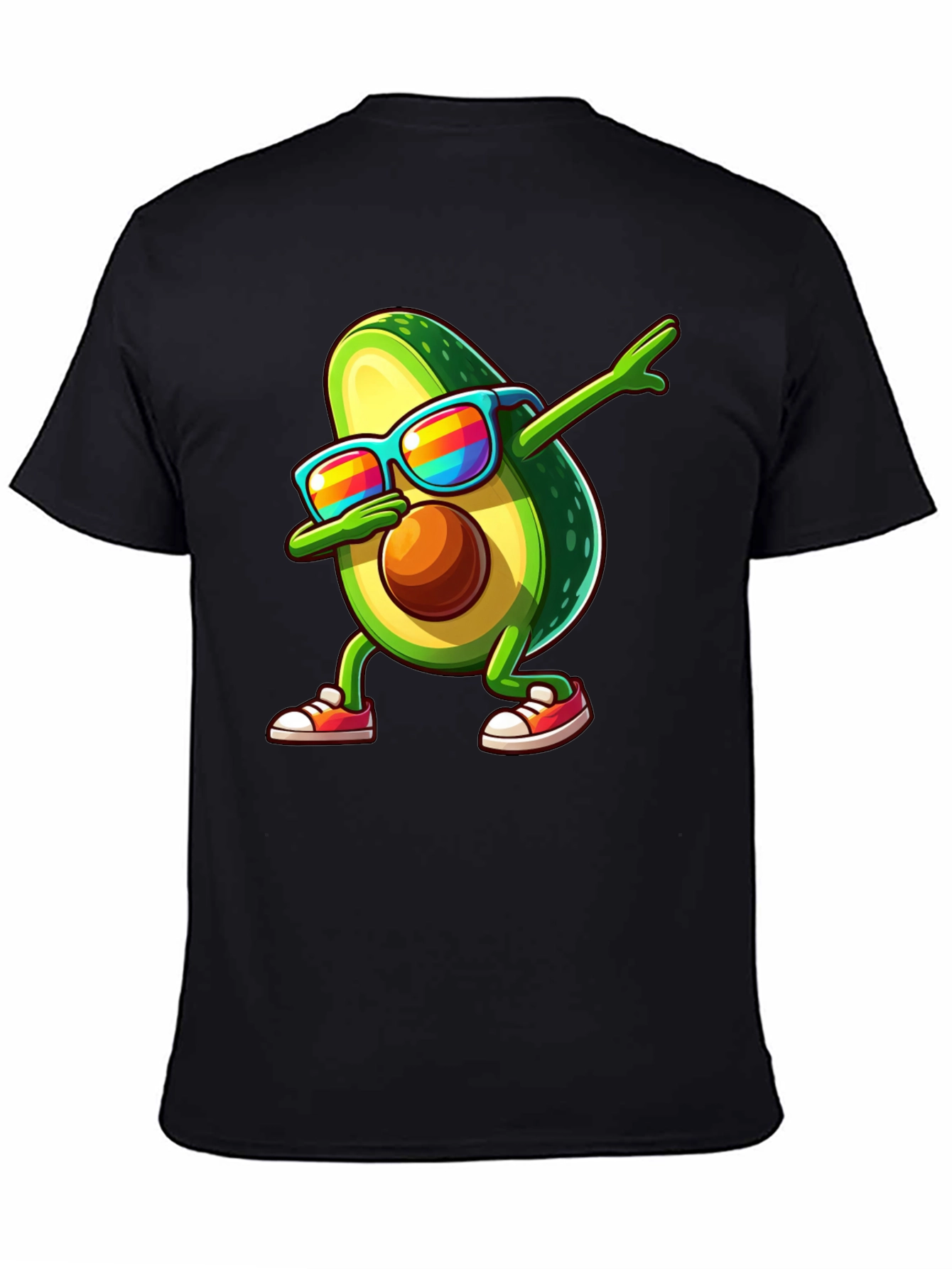 Black Dabbing Avocado T-Shirt view 4