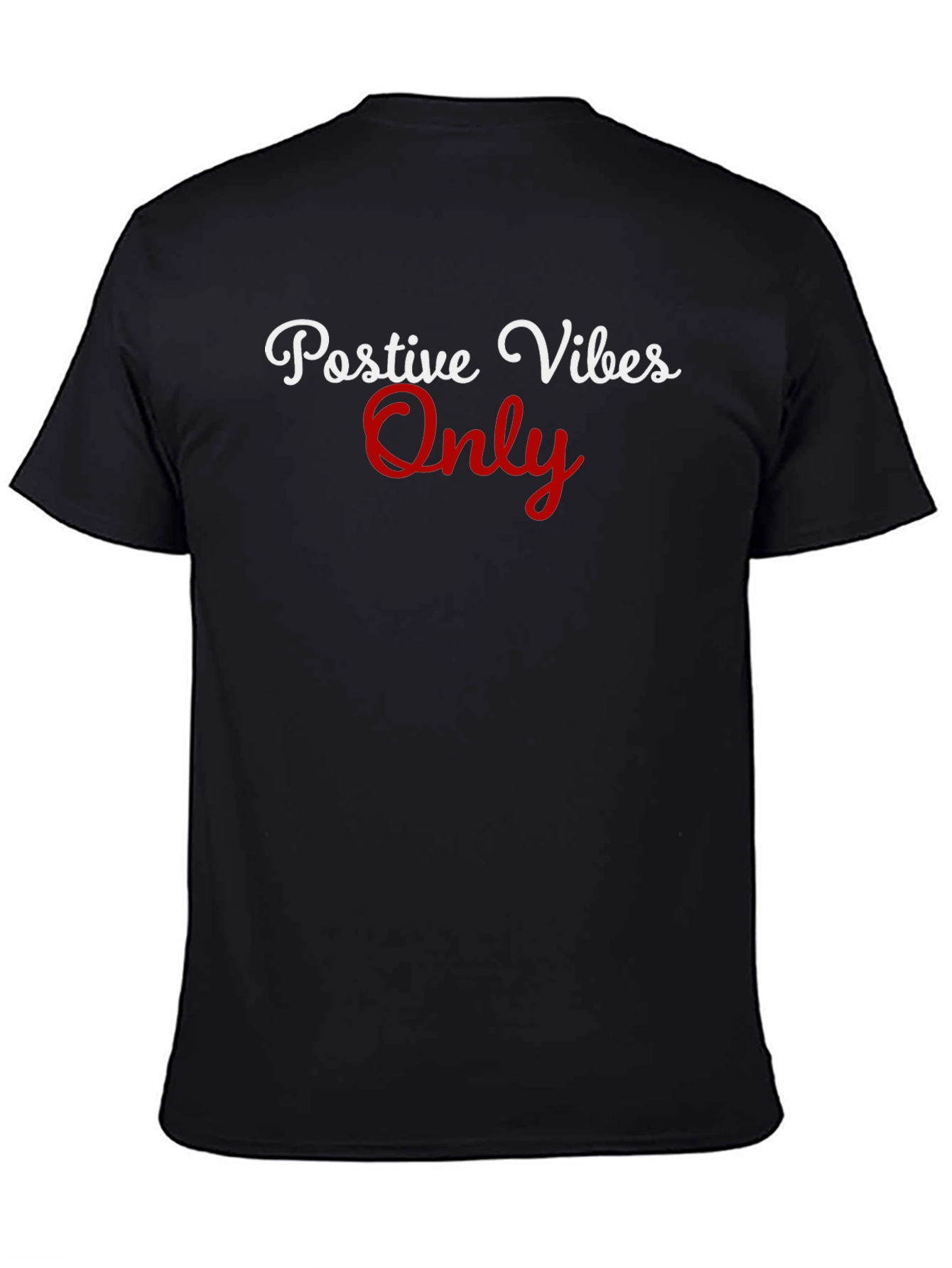 Black Positive Vibes Only Graphic T-Shirt view 4