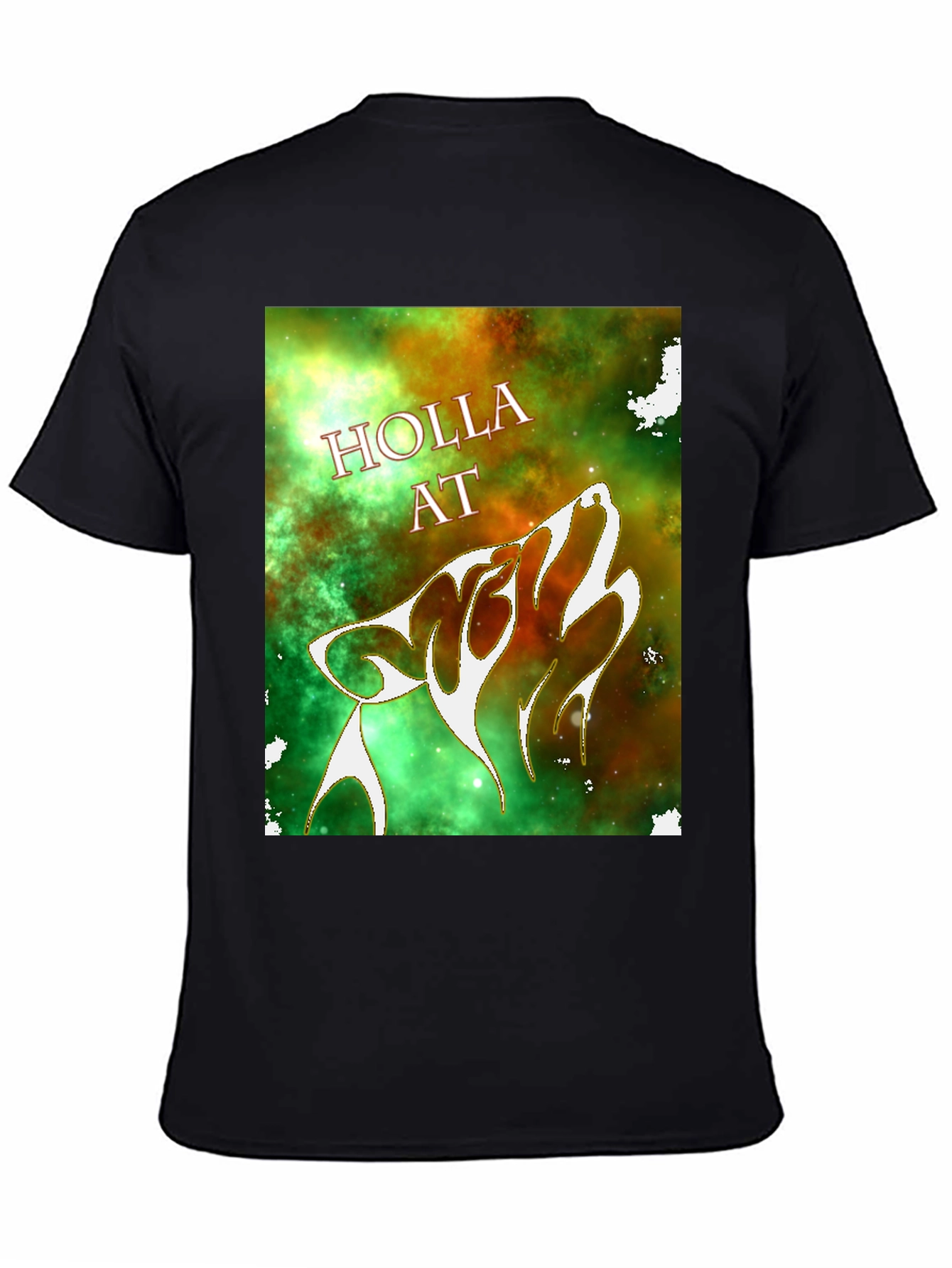 Black Holla At Wolf Graphic T-Shirt - Black view 4