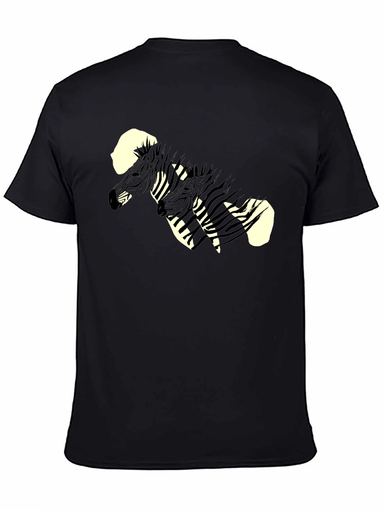 Black Zebra Graphic Print Black Tee view 4
