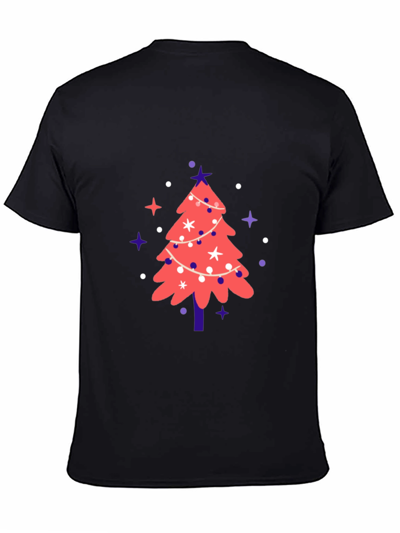 Black Festive Christmas Tree Graphic Tee view 4
