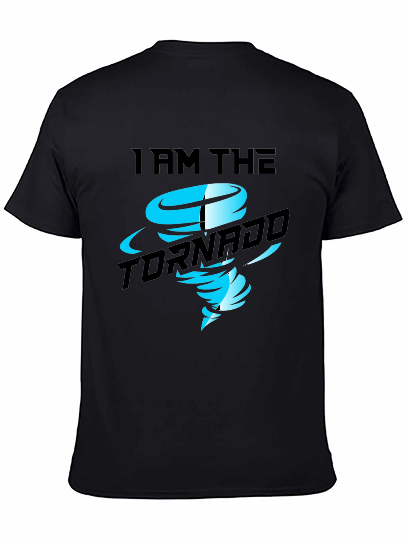 Black I am the Tornado Graphic Print Black T-Shirt view 4