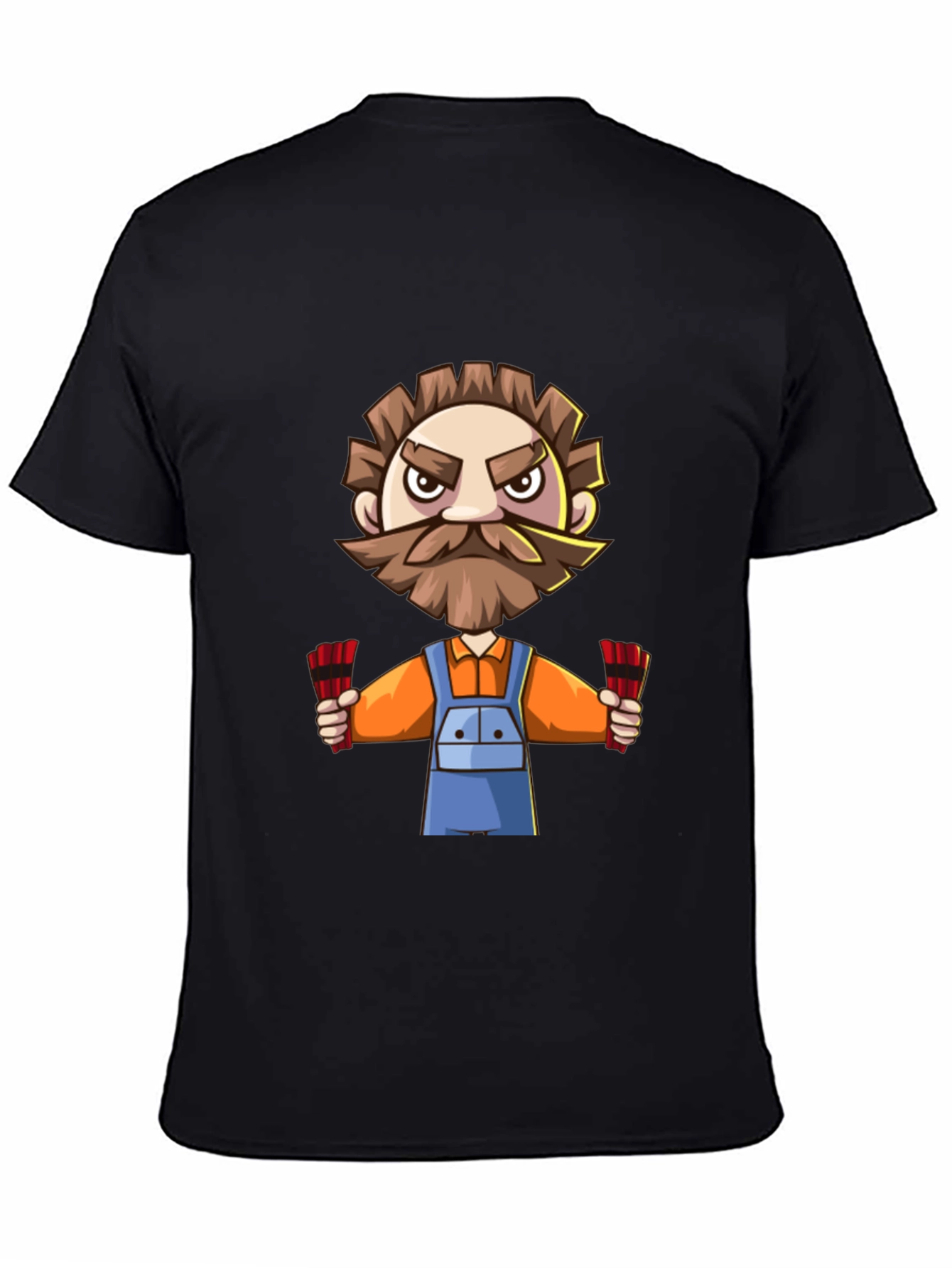 Black Cartoon Miner T-Shirt view 4
