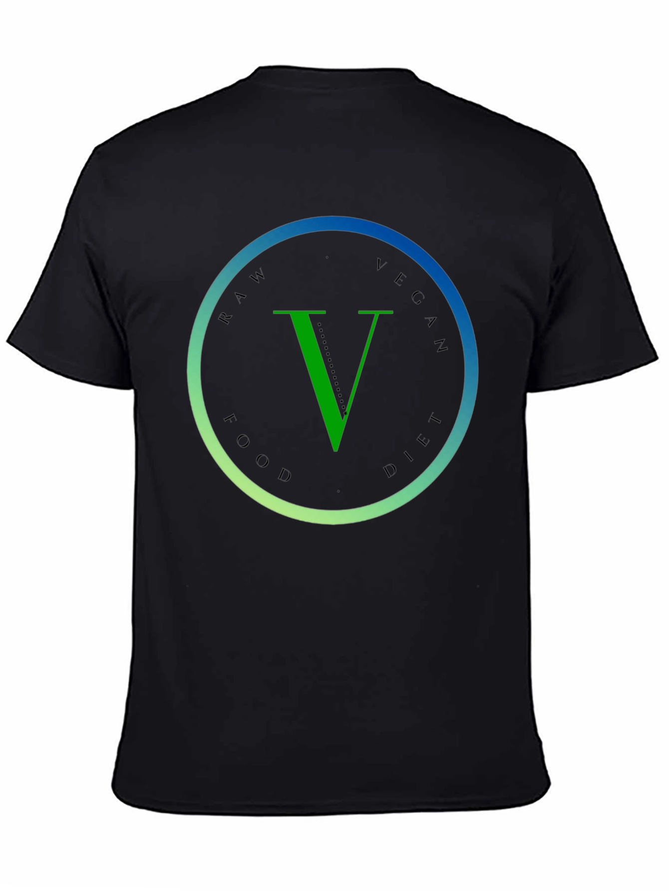 Black Raw Vegan Food Diet T-Shirt view 4