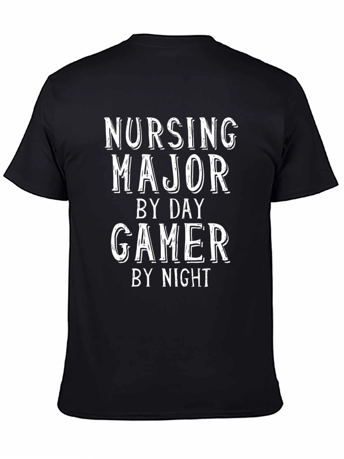 Black Nursing Major Gamer T-Shirt view 4