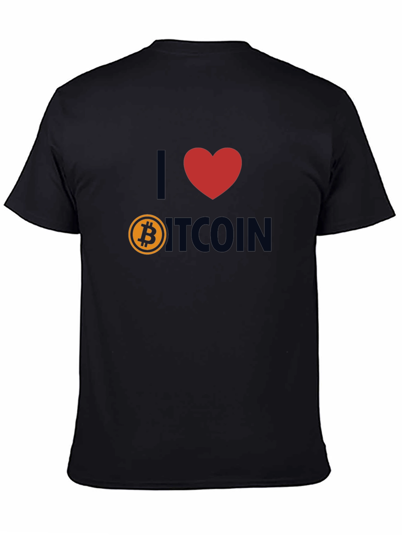 Black I Love Bitcoin T-Shirt - Crypto Fan Apparel view 4