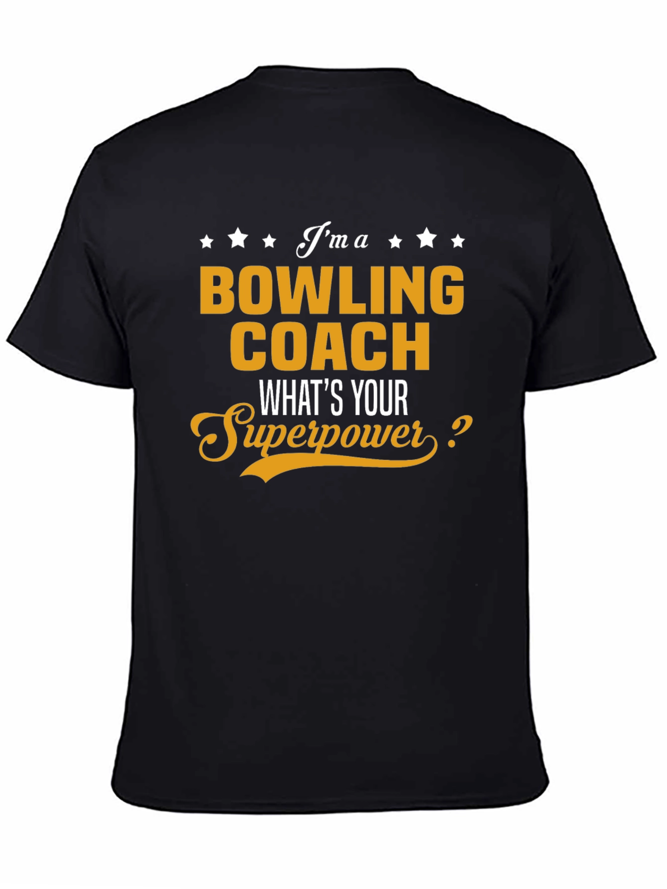 Black Bowling Coach Superpower Tee - Gift for Bowling Enthusiast view 4