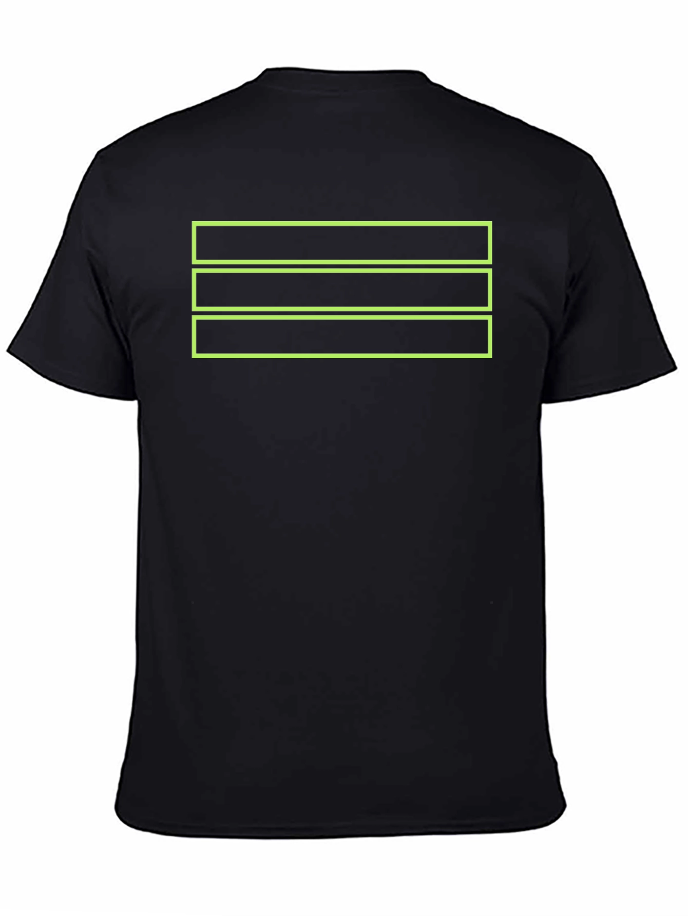 Black Black Tee with Green Box Design view 4