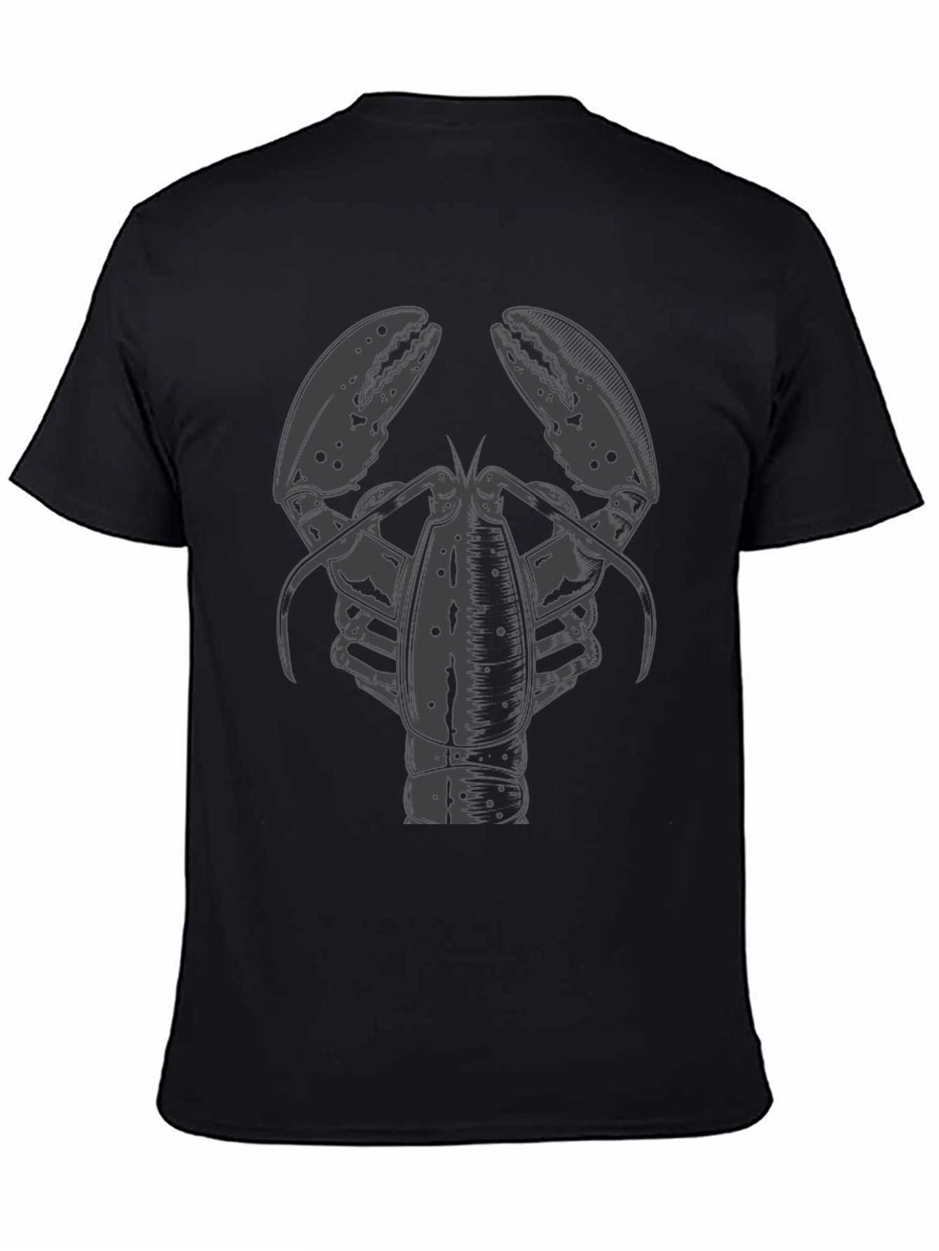 Black Lobster Graphic T-Shirt - Black Cotton Tee view 4