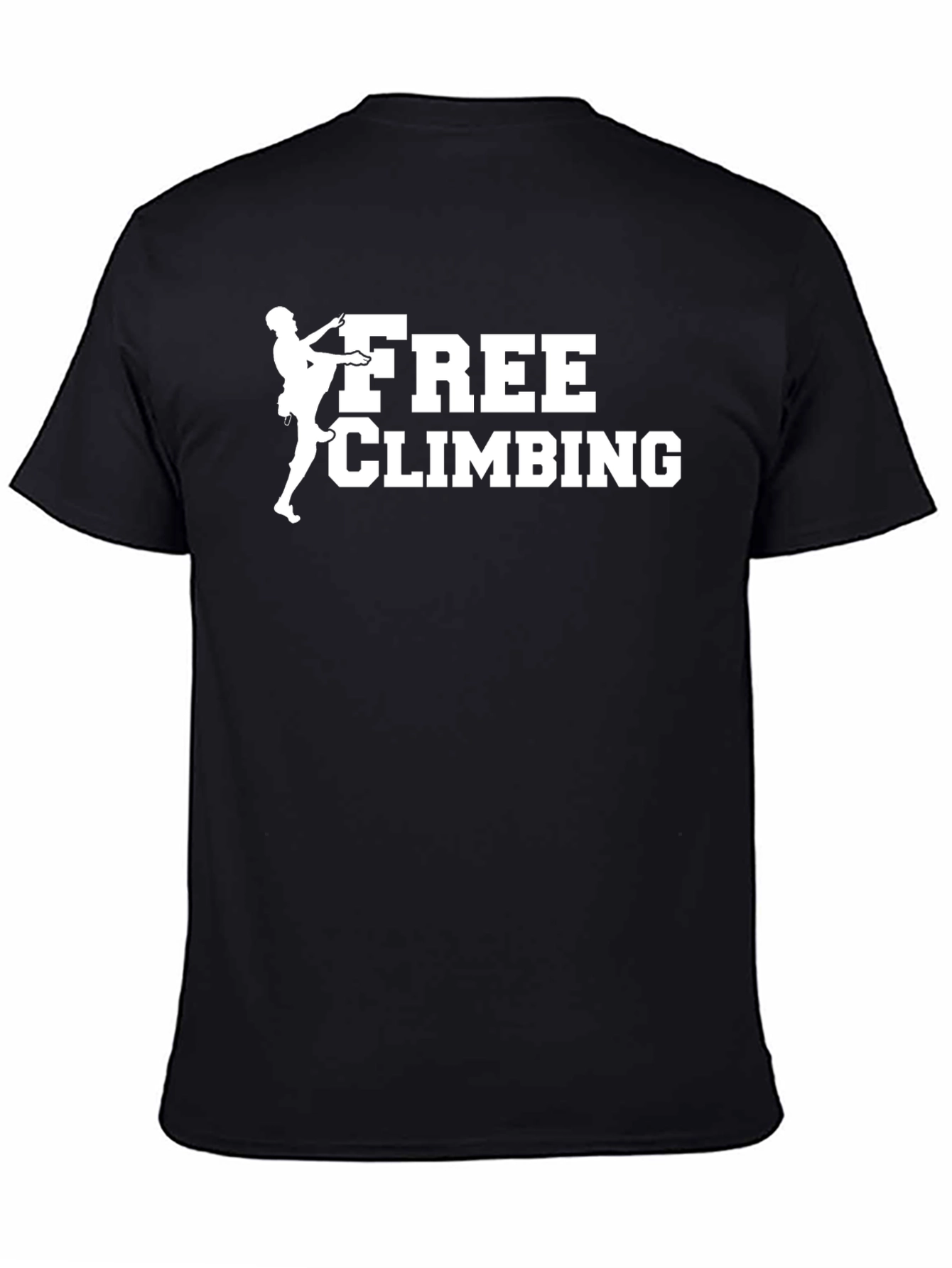 Black Free Climbing Graphic Tee - Black Cotton Climber T-Shirt view 4