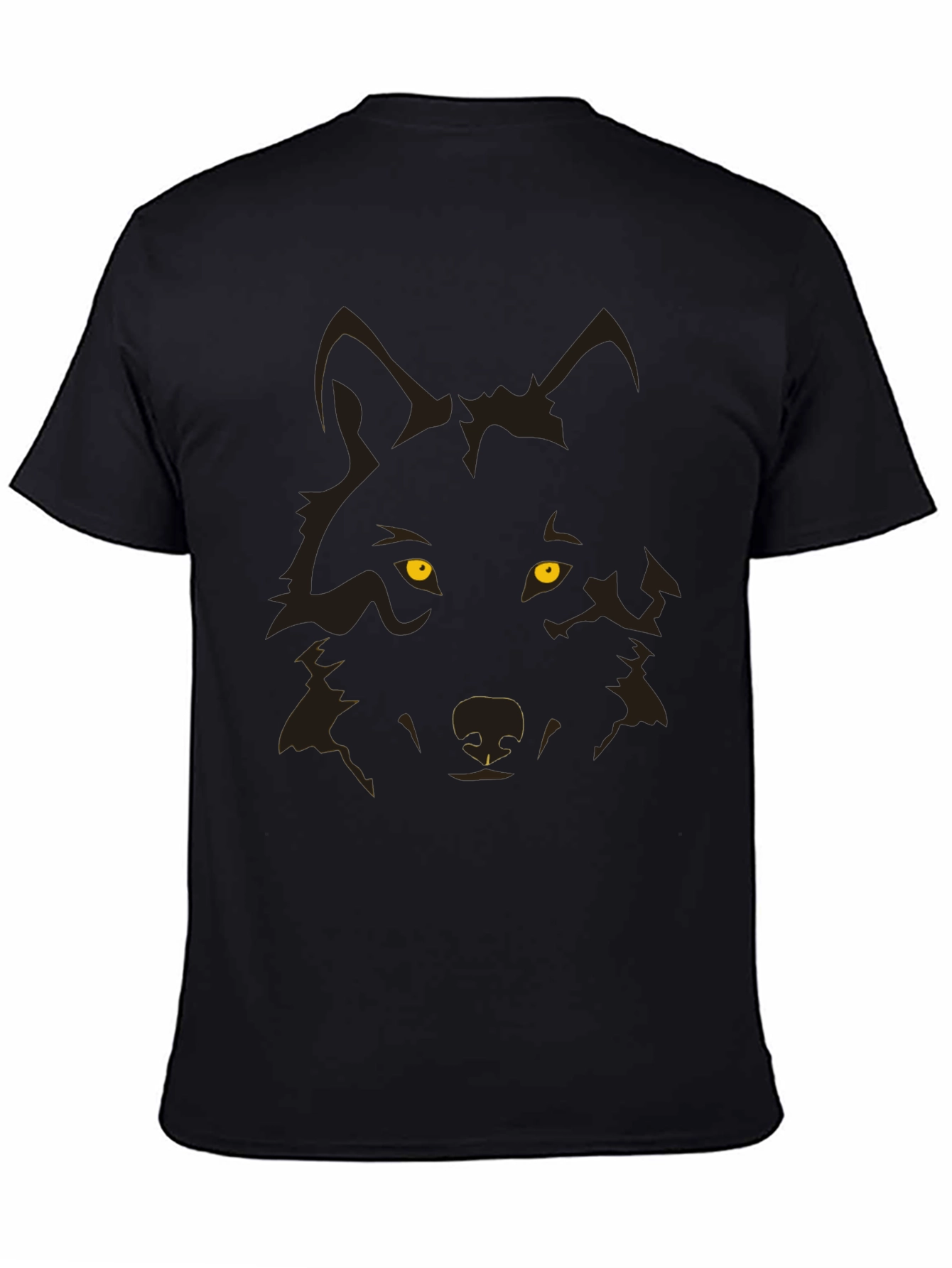 Black Wolf Graphic Print Black T-Shirt view 4