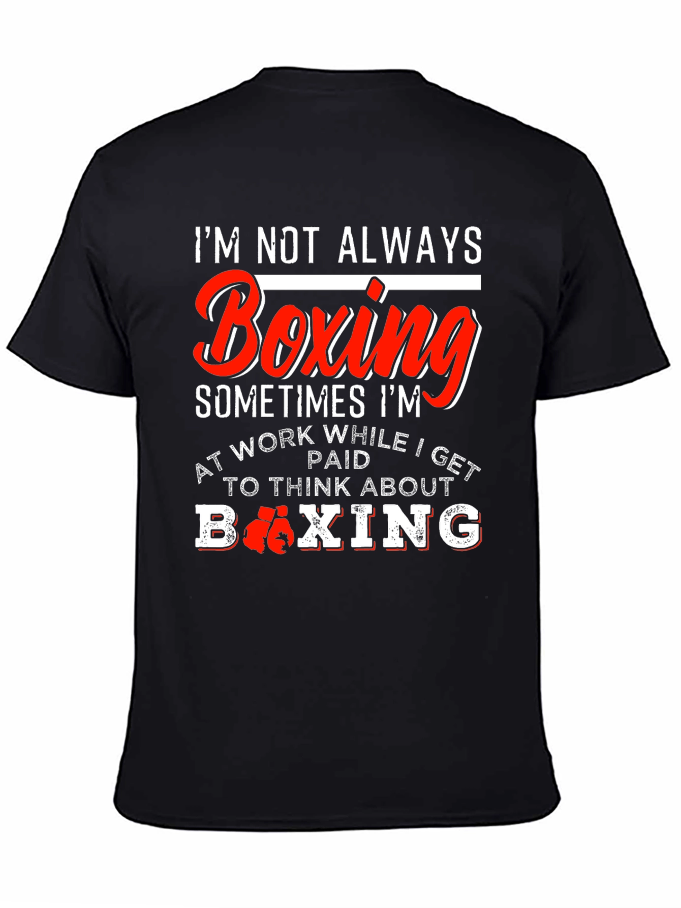 Black Boxing Enthusiast Graphic T-Shirt view 4