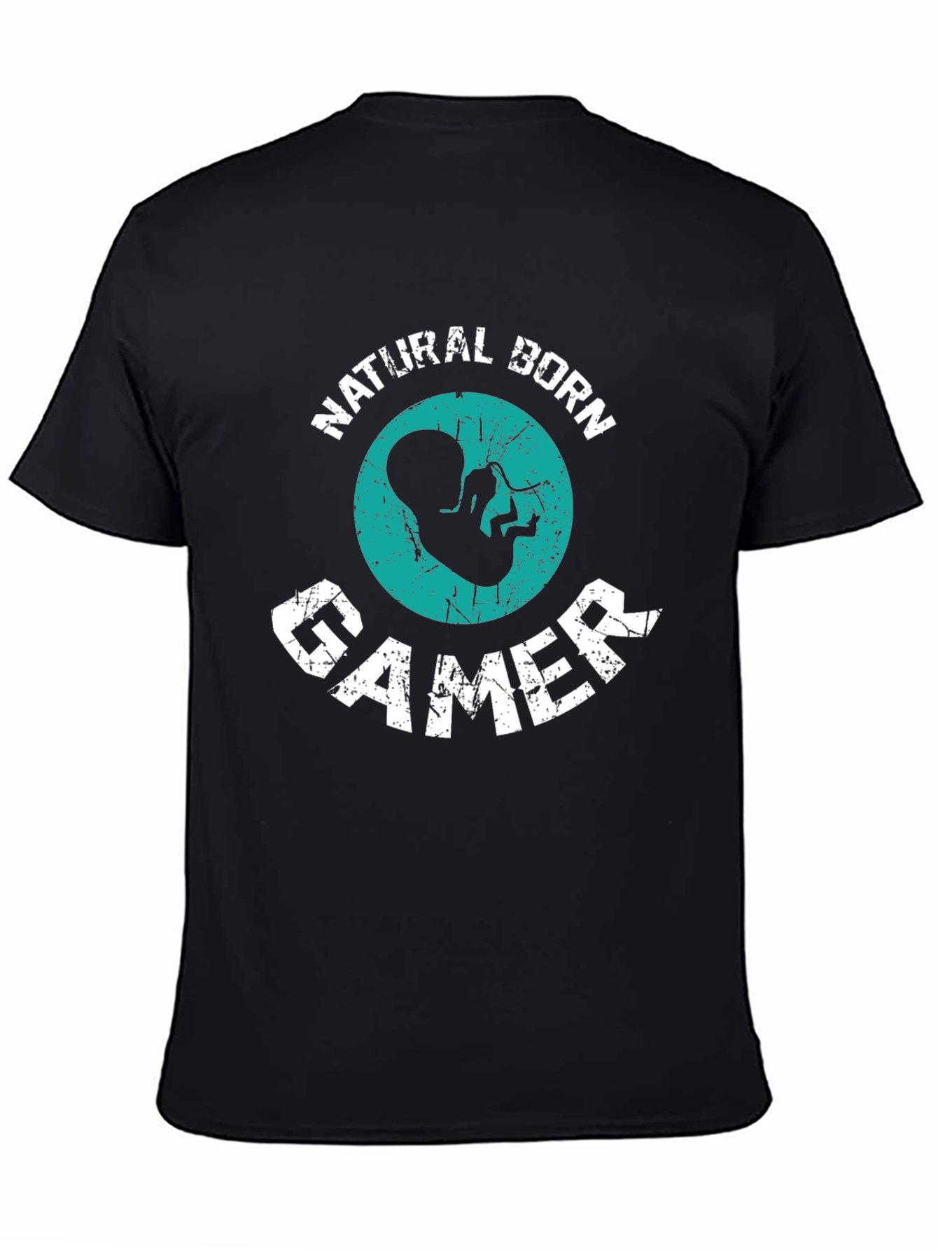 Black Natural Born Gamer Graphic Tee view 4