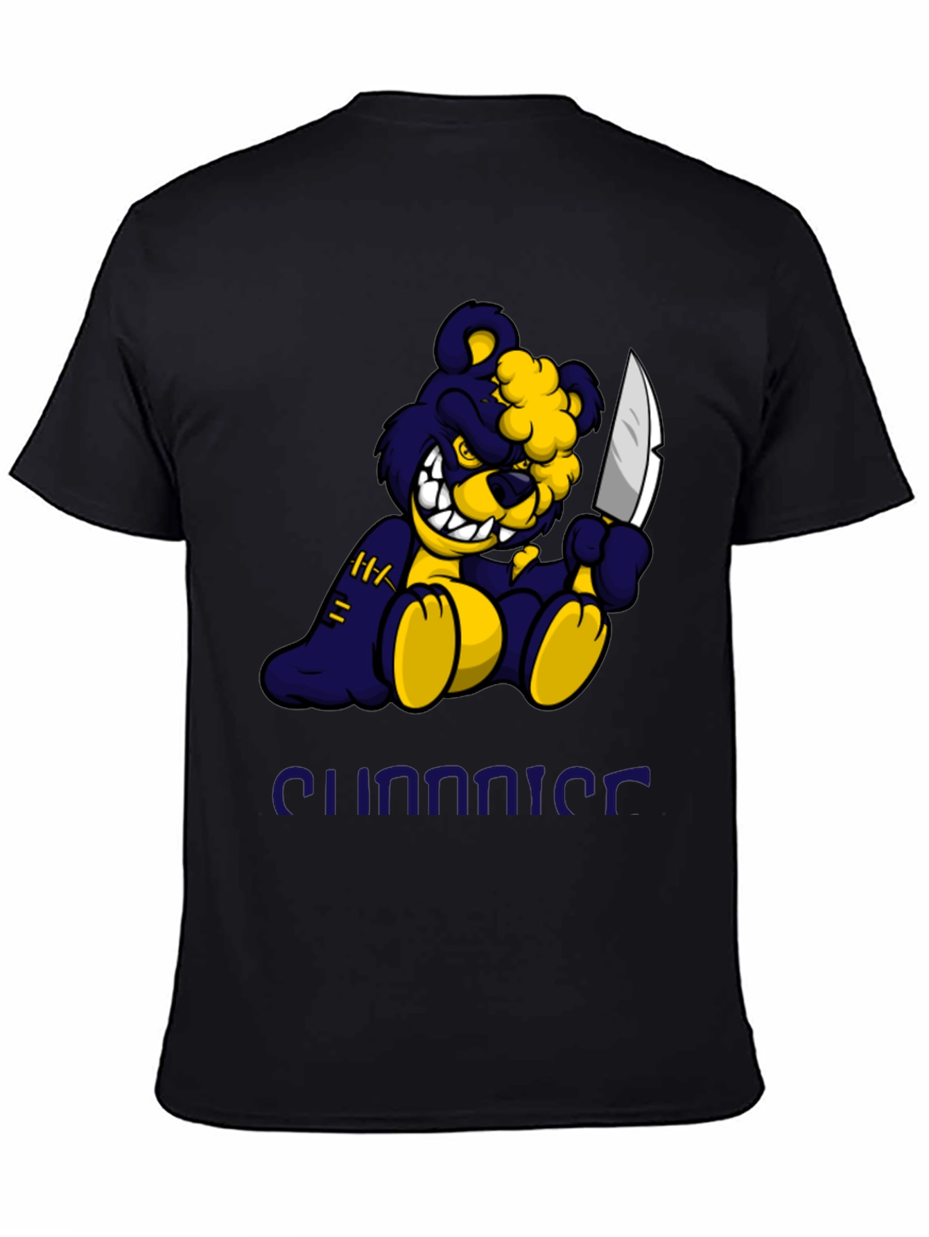 Black Men's Black Graphic Tee - Killer Bear Design view 4