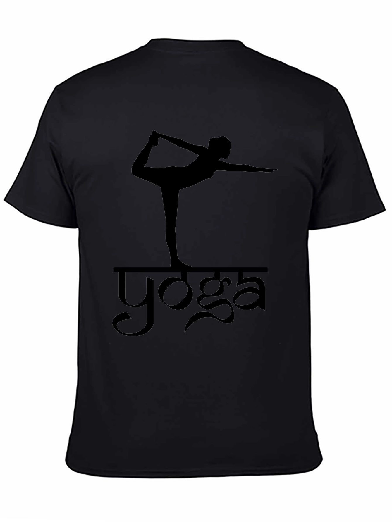 Black Yoga Pose Black T-Shirt for Men view 4