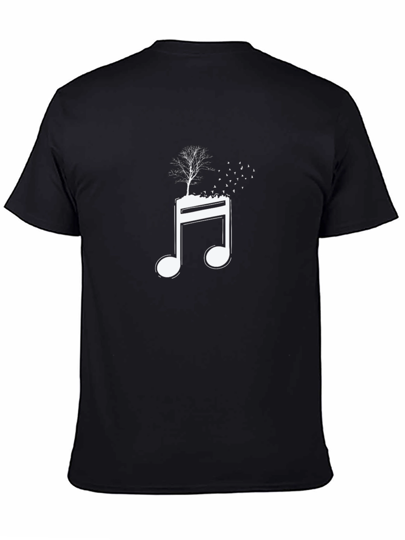 Black Music Note Tree T-Shirt - Unique Graphic Tee view 4