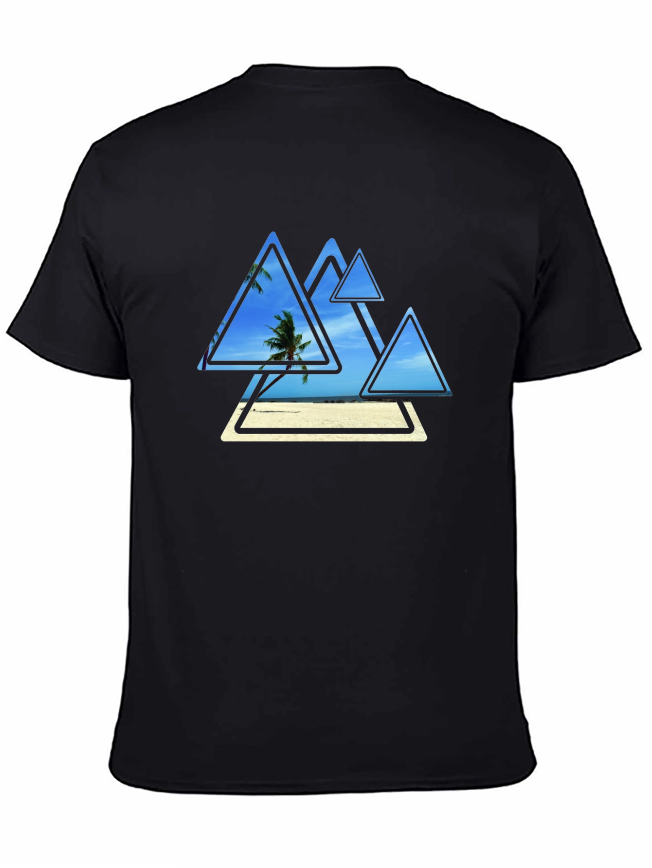 Black Tropical Triangle T-Shirt view 4