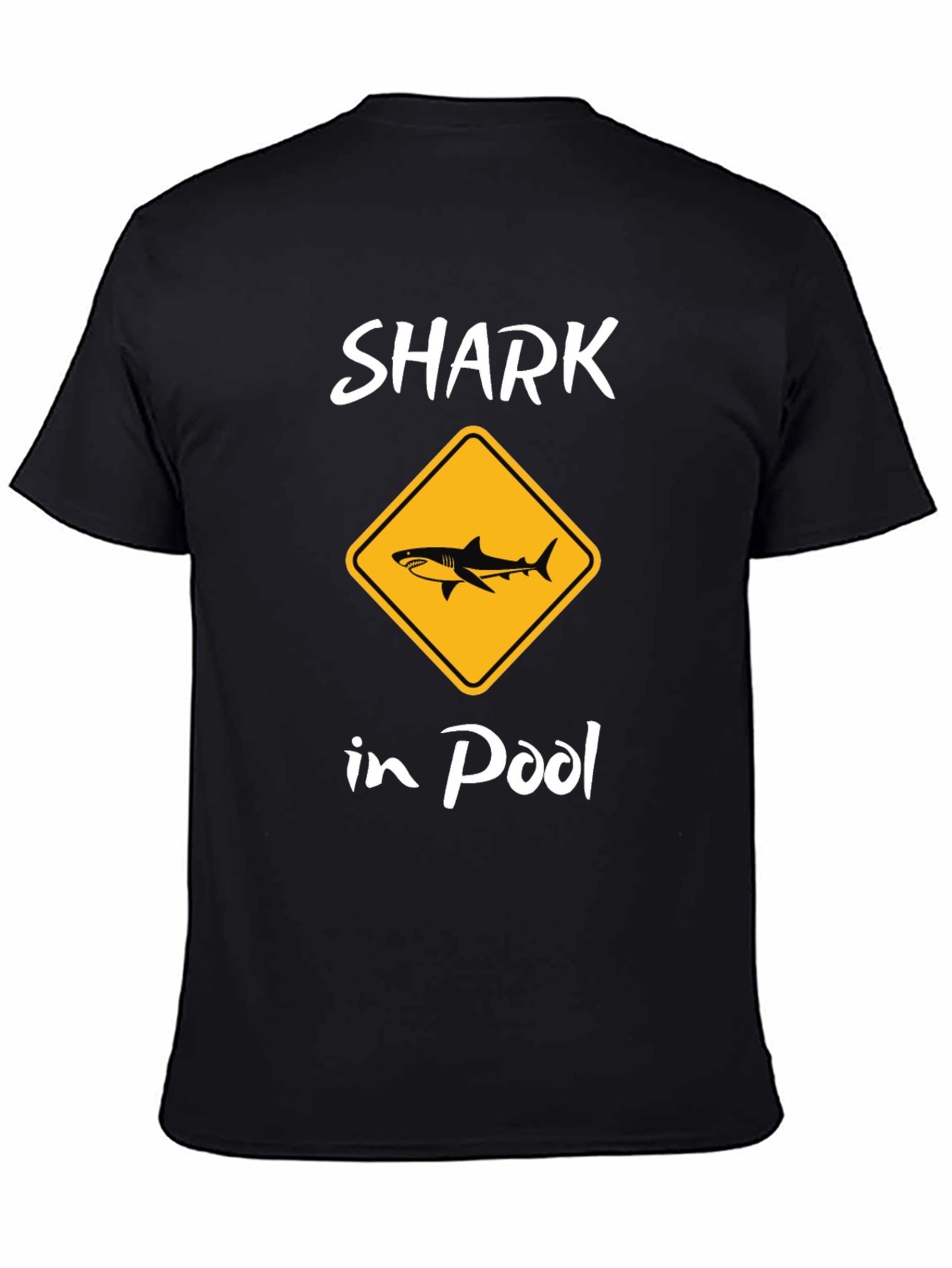 Black Shark in Pool Black Graphic T-Shirt view 4