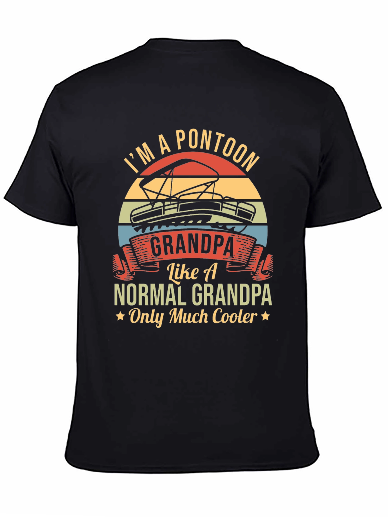 Black I'm A Pontoon Grandpa T-Shirt view 4