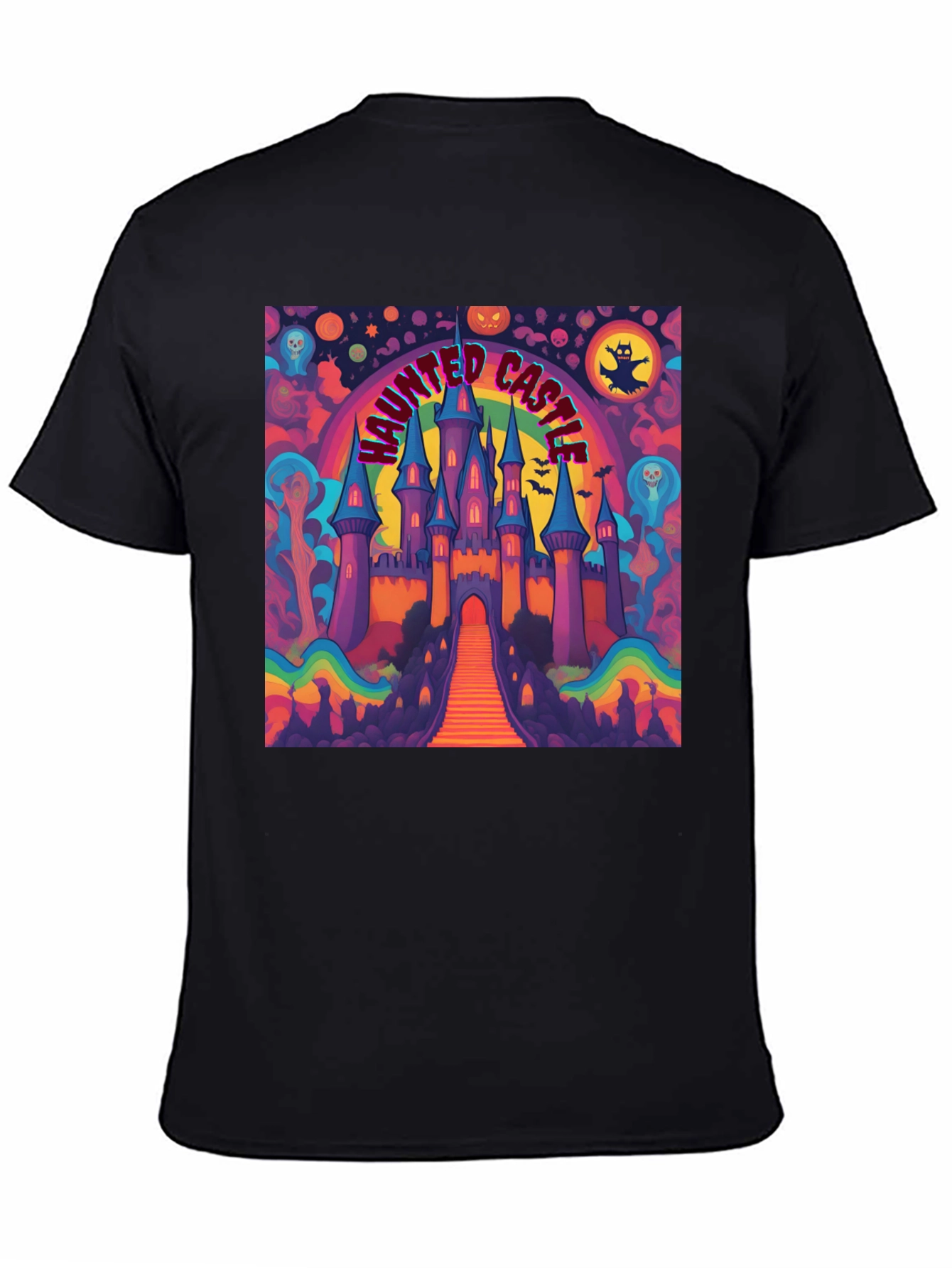 Black Haunted Castle Graphic Tee view 4