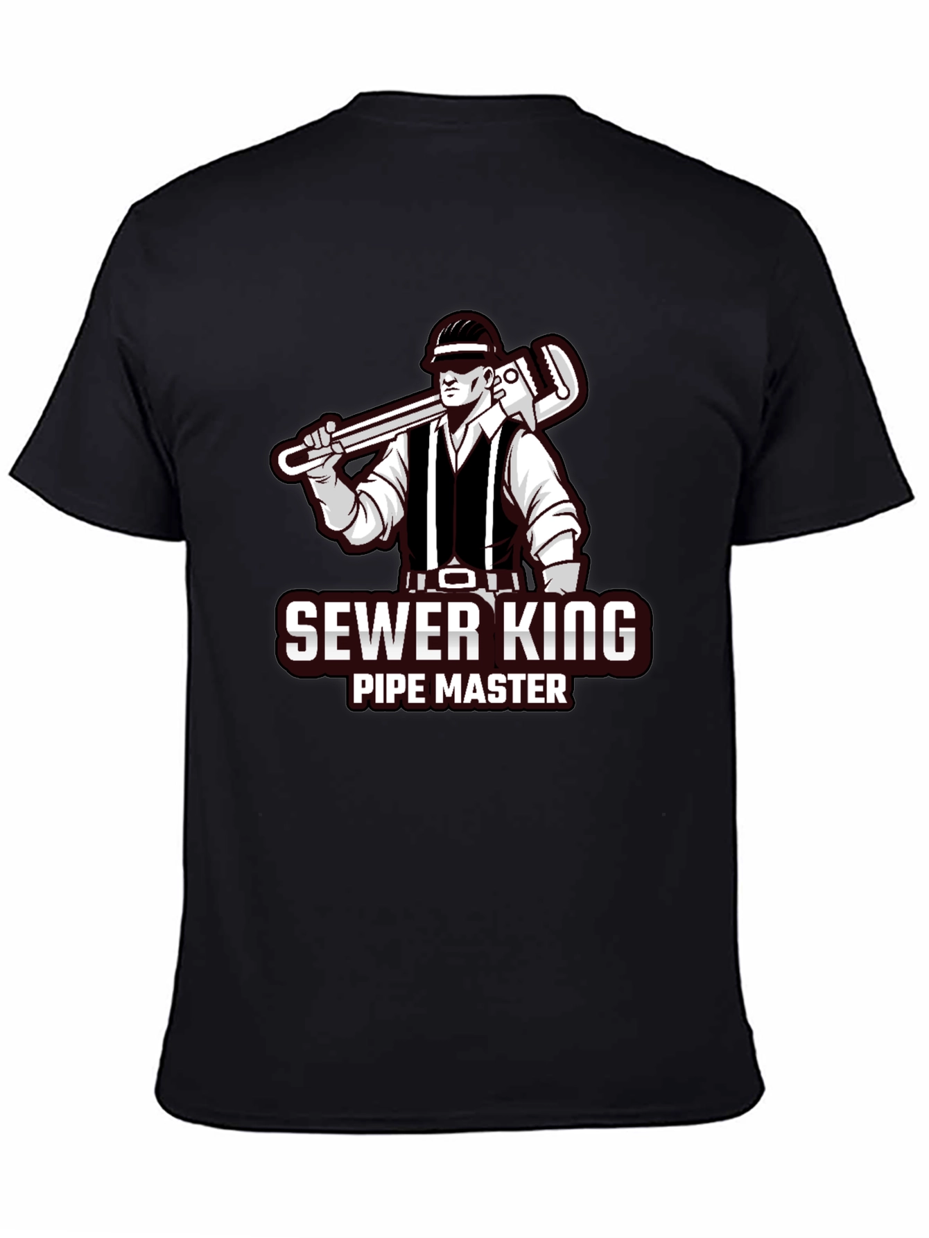 Black Sewer King Pipe Master Graphic Tee view 4