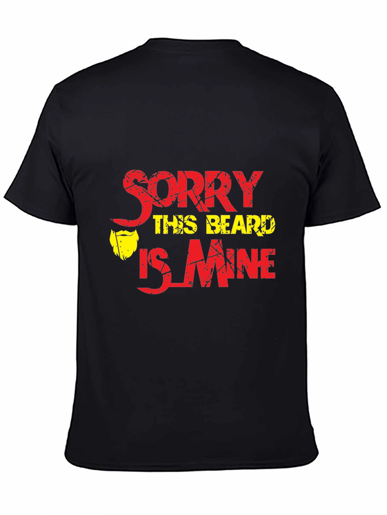 Black Funny Beard T-Shirt - Sorry This Beard Is Mine view 4