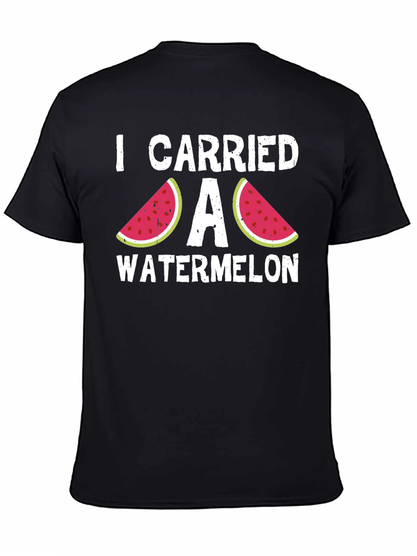 Black I Carried a Watermelon Funny Graphic Tee view 4