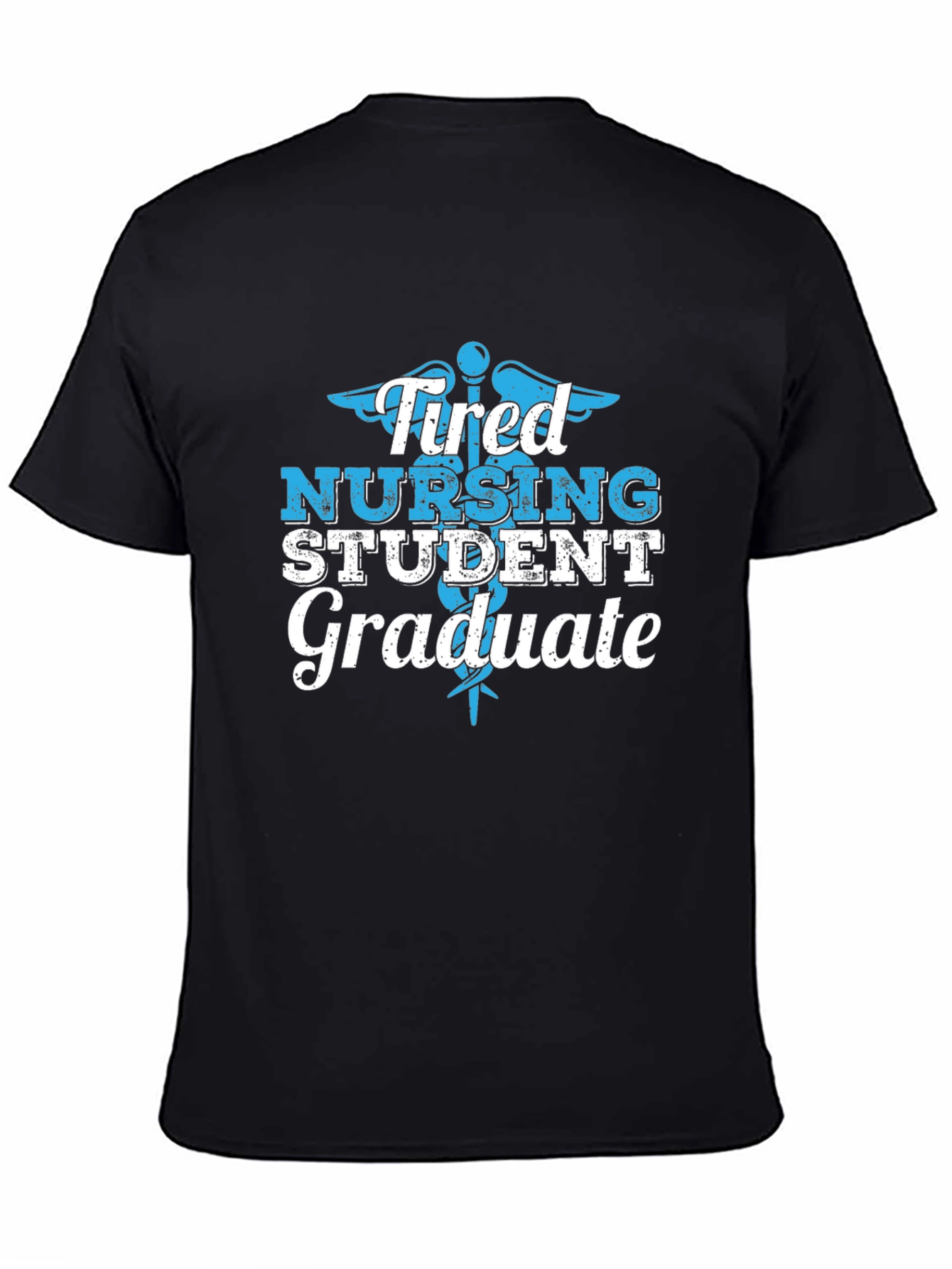 Black Tired Nursing Student Graduate Black T-Shirt view 4