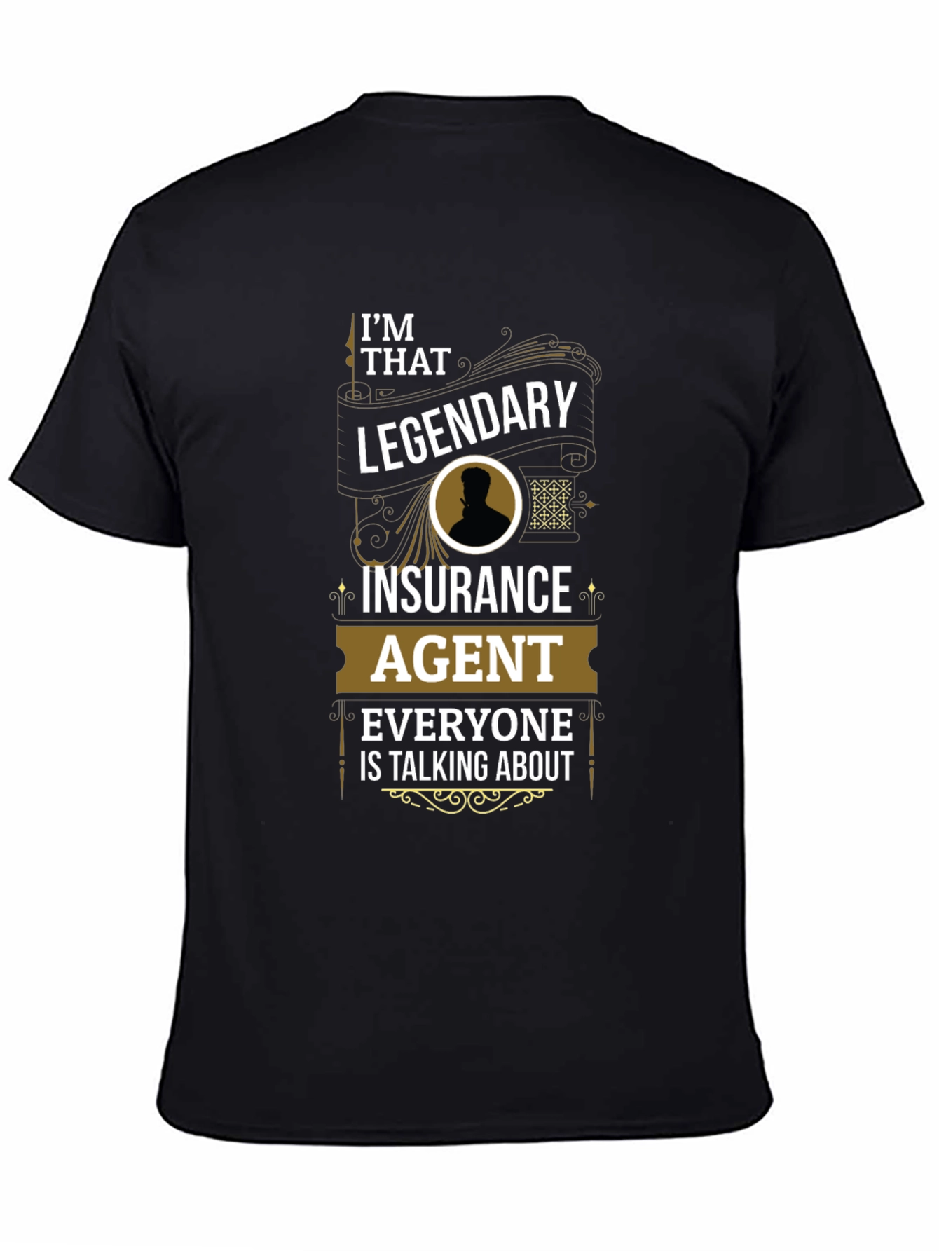 Black Legendary Insurance Agent T-Shirt - Bold Graphic Tee view 4