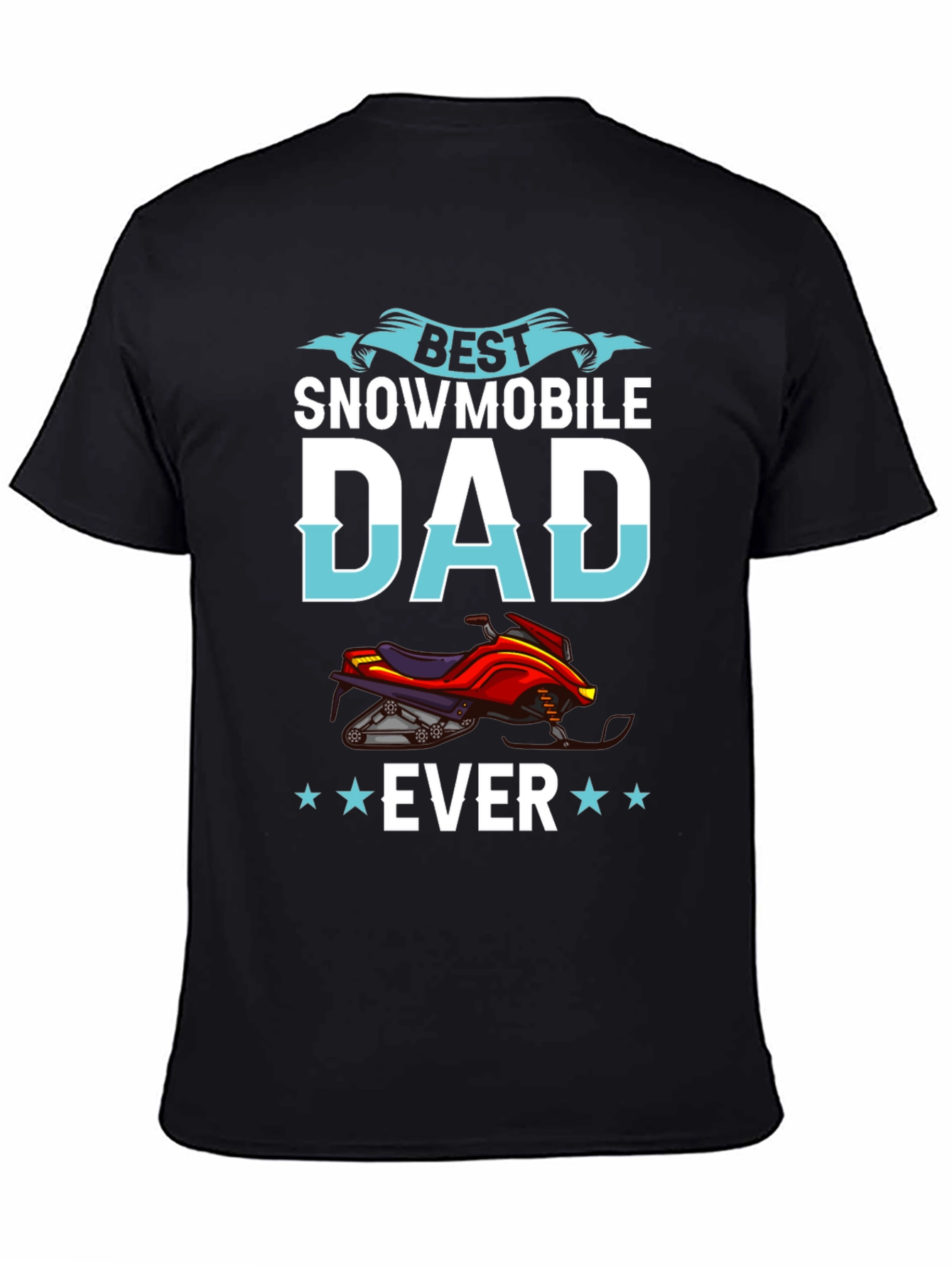 Black Best Snowmobile Dad Ever T-Shirt - Unique Gift view 4